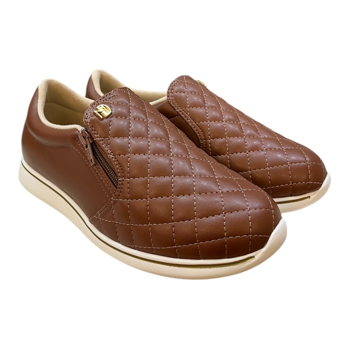Tenis Feminino Modare Casual Calce Fácil Zíper Ultraconforto 7358.224 Marrom Marrom 2