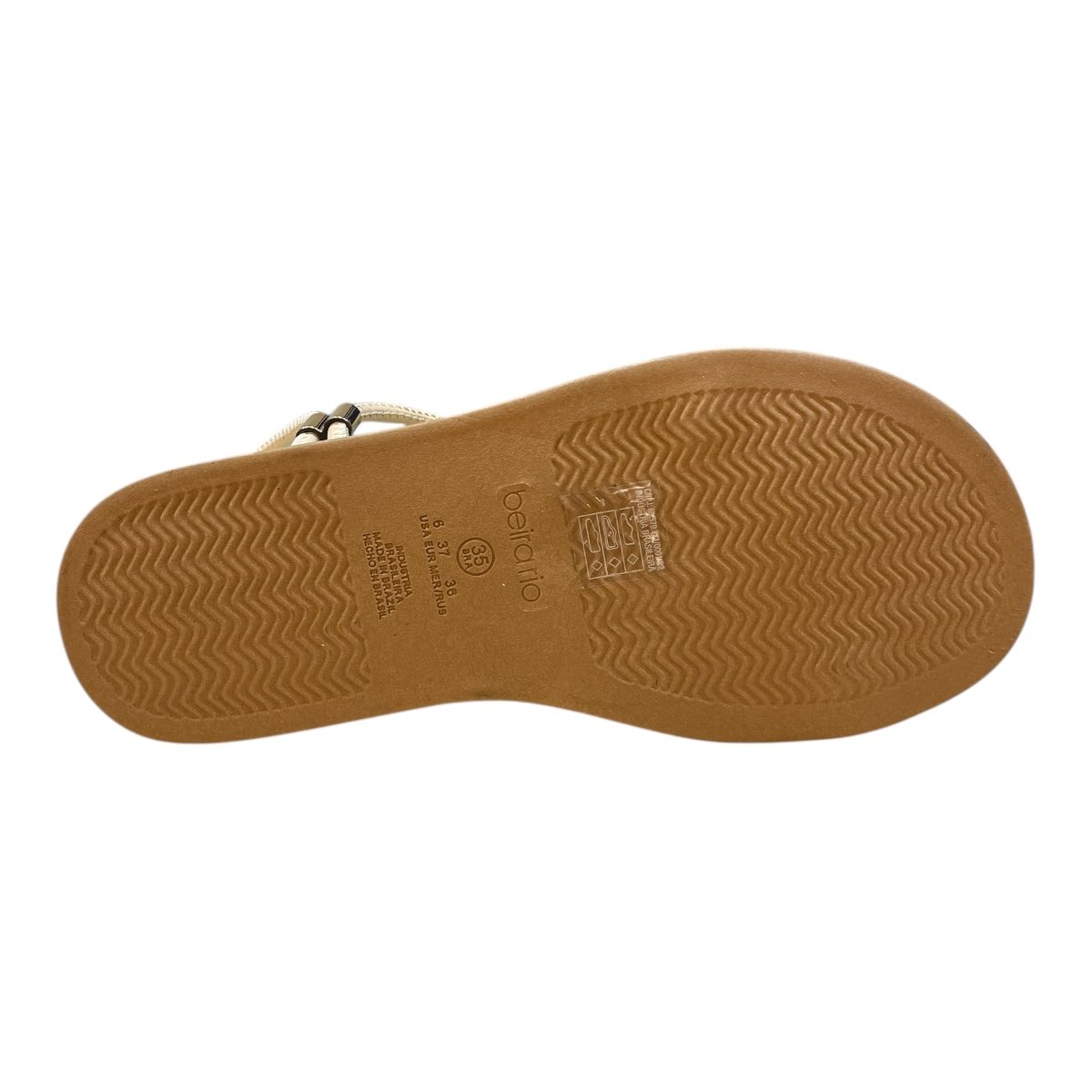 Sandalia Papete Feminino Beira Rio Casual Metalizado Calce Fácil 8488.113 Dourado Dourado 3