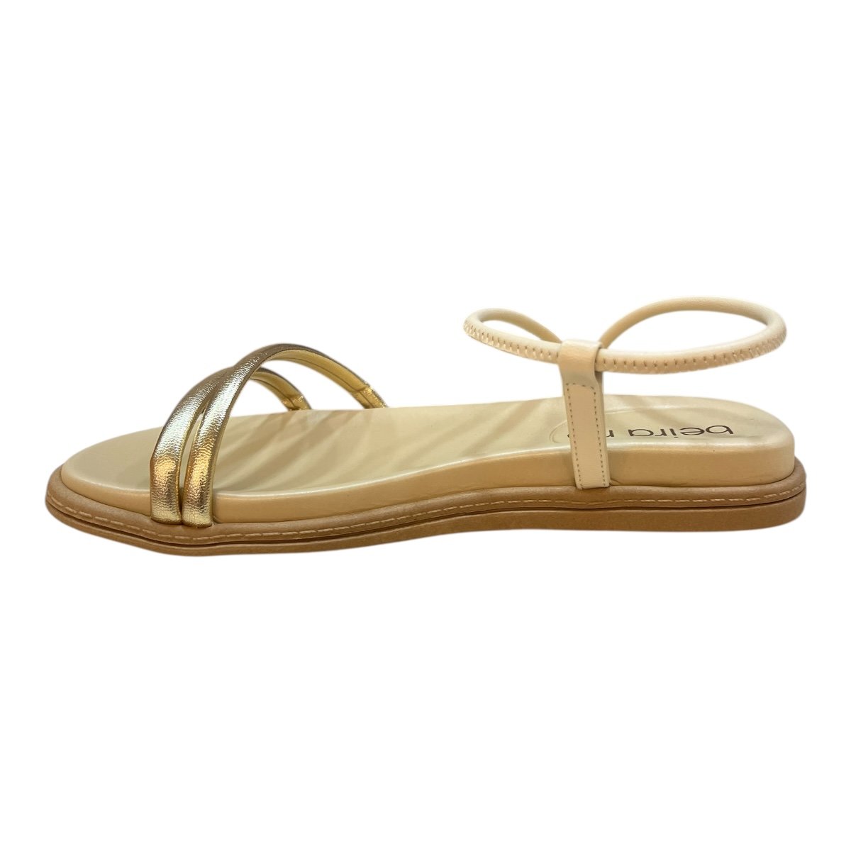 Sandalia Papete Feminino Beira Rio Casual Metalizado Calce Fácil 8488.113 Dourado Dourado 4