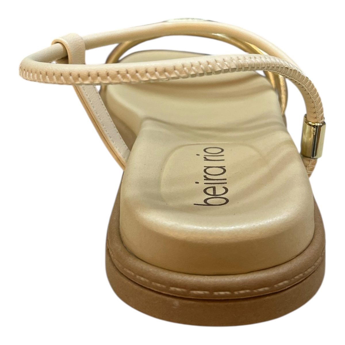 Sandalia Papete Feminino Beira Rio Casual Metalizado Calce Fácil 8488.113 Dourado Dourado 5