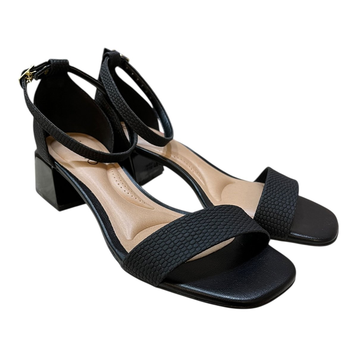 Sandalia Feminino Beira Rio Casual Salto Bloco Básica Calcanhar Fechado 8423.233 Preto Preto 2