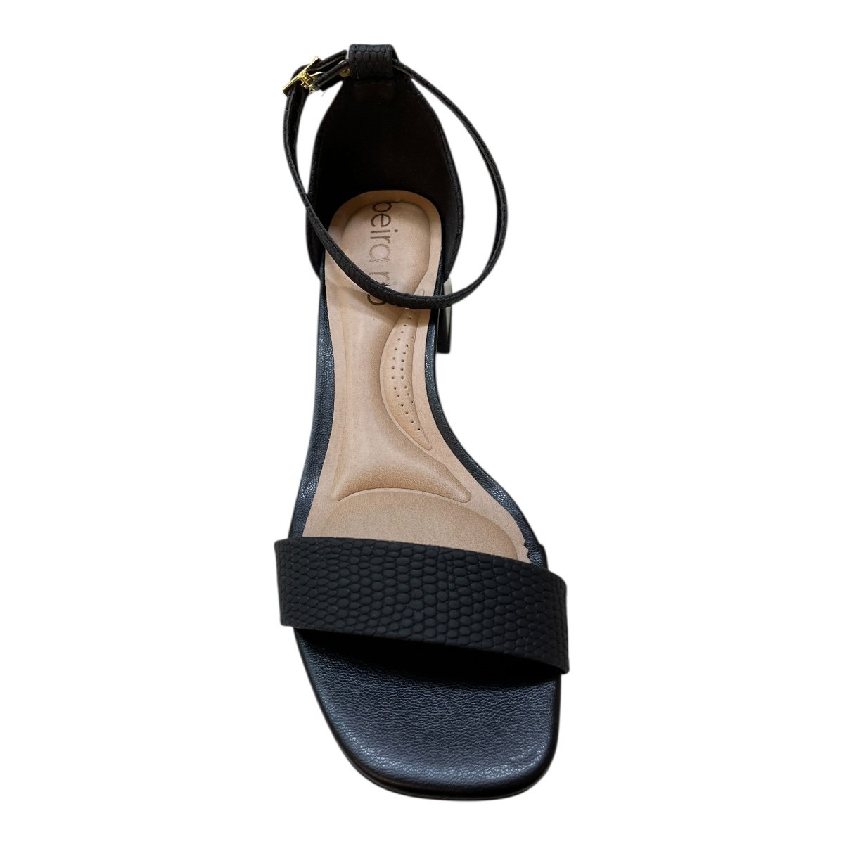 Sandalia Feminino Beira Rio Casual Salto Bloco Básica Calcanhar Fechado 8423.233 Preto Preto 6