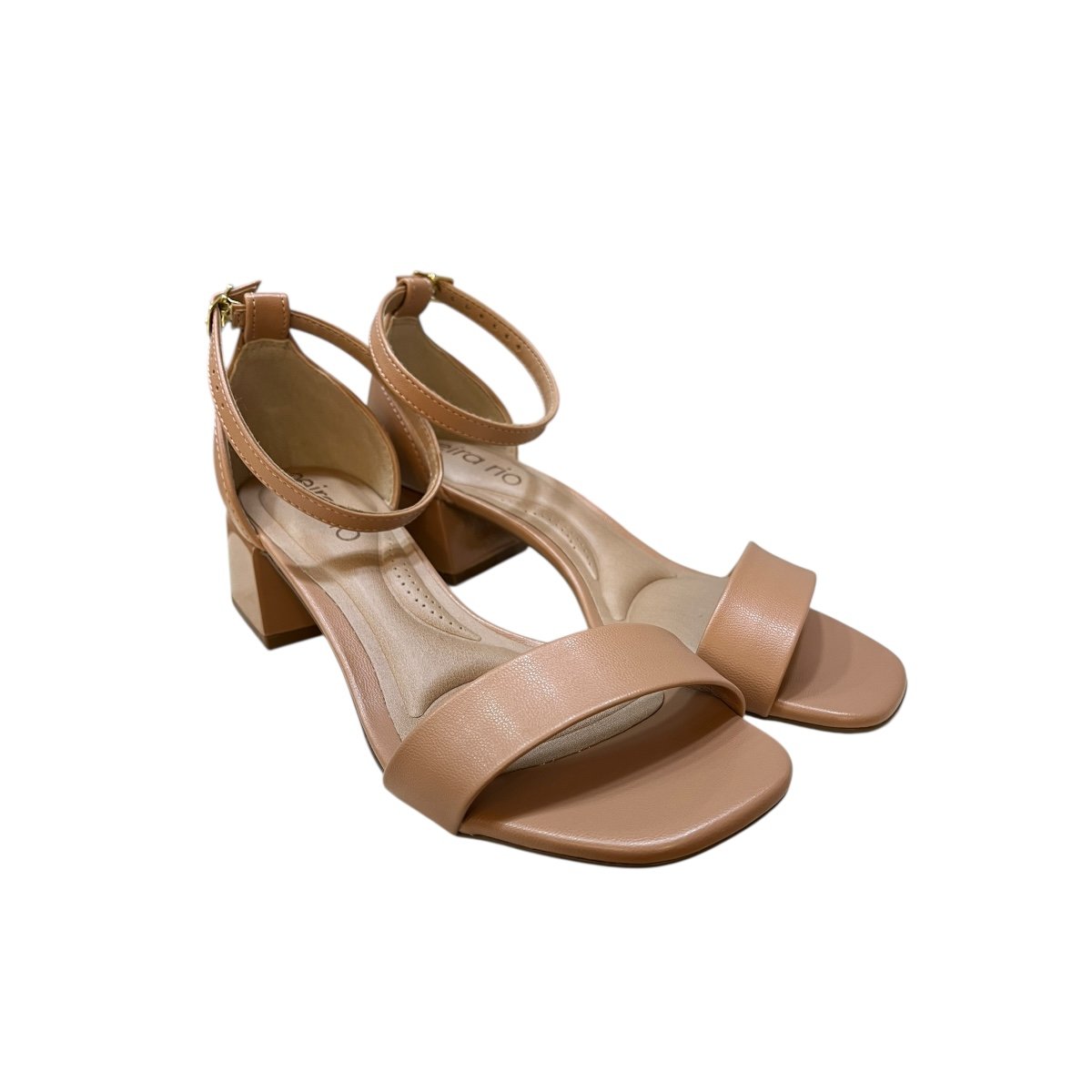 Sandalia Feminino Beira Rio Casual Salto Bloco Básica Calcanhar Fechado 8423.233 Nude Nude 2