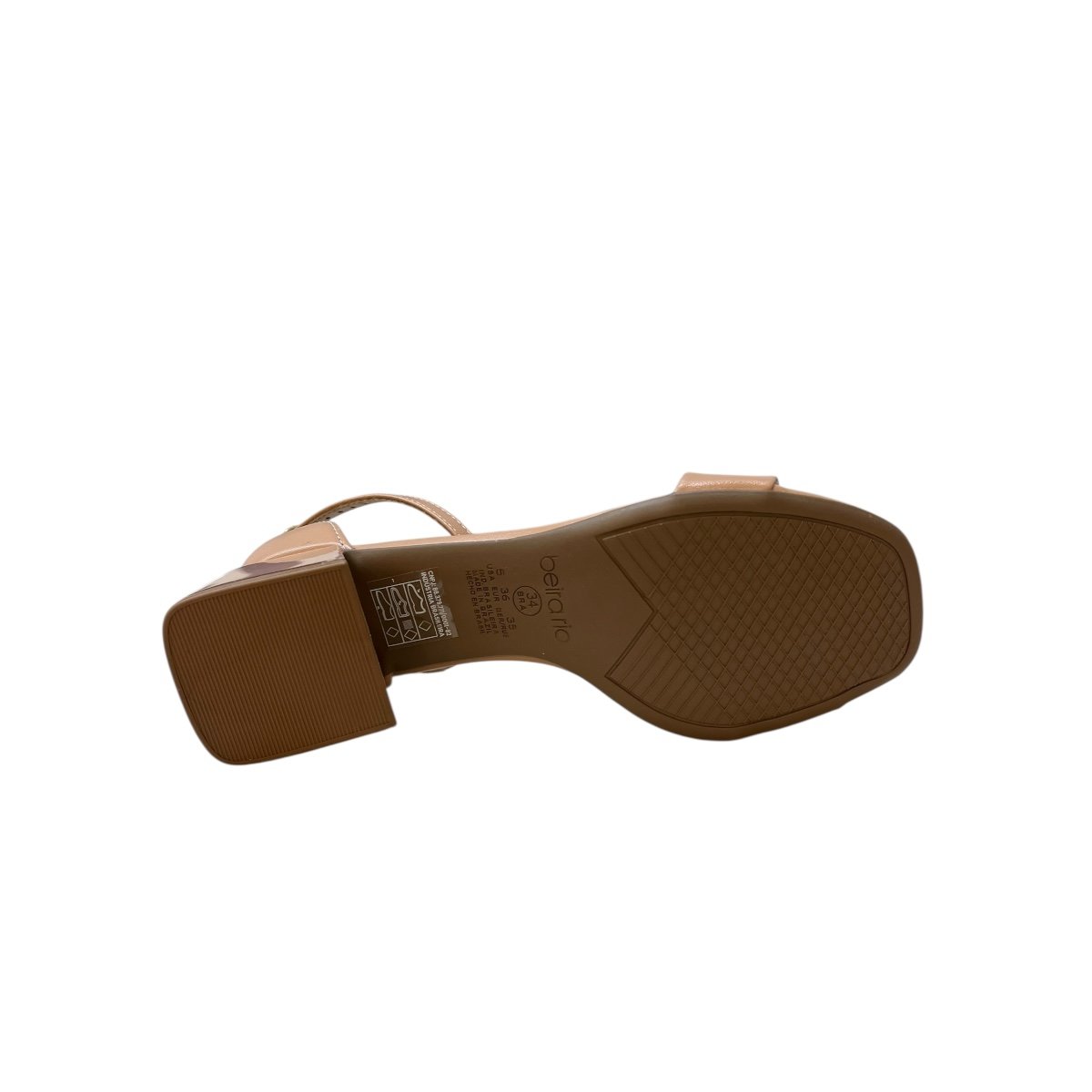 Sandalia Feminino Beira Rio Casual Salto Bloco Básica Calcanhar Fechado 8423.233 Nude Nude 3