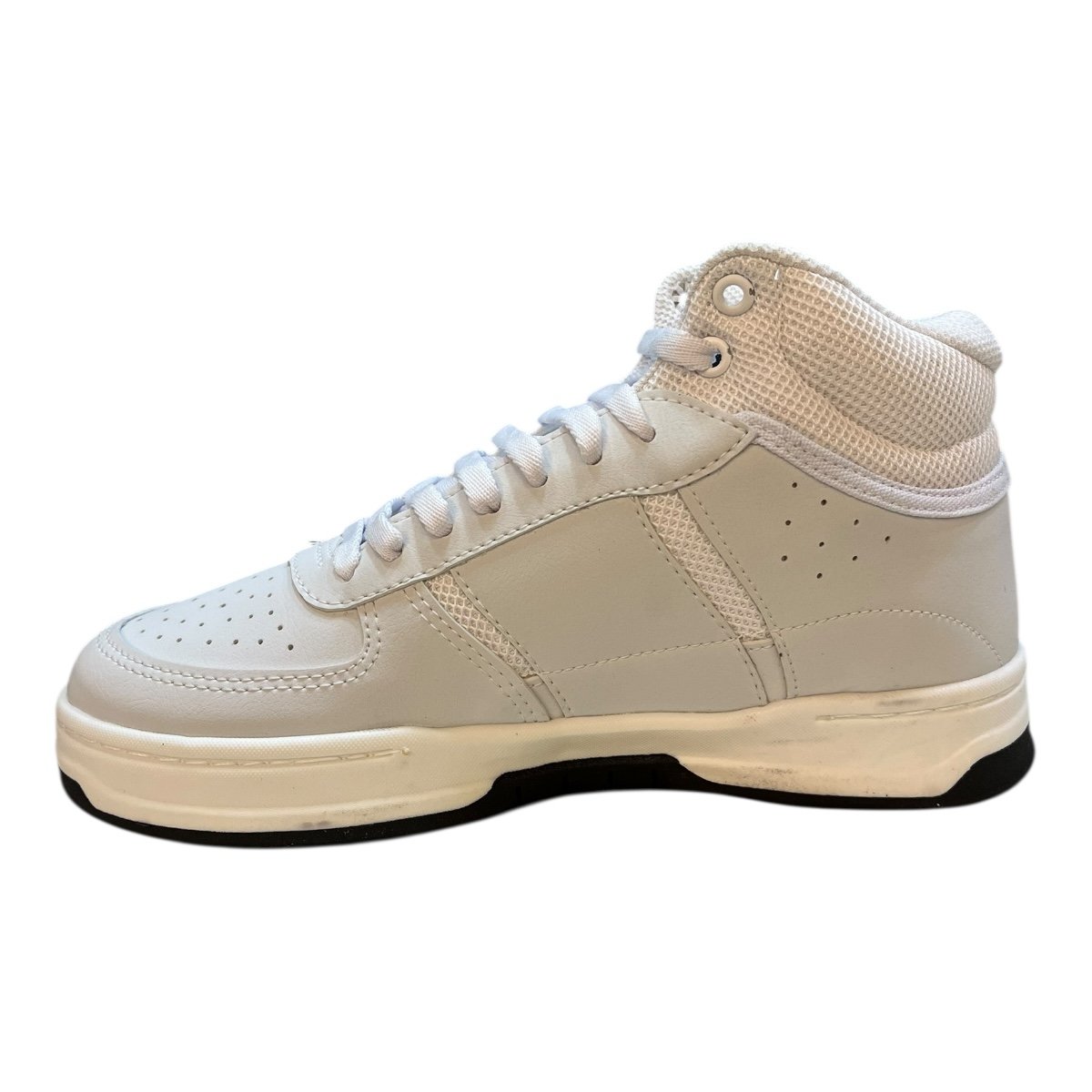 Tenis Masculino Skatista Lejon Casual Botinha Cano Alto 0008 Branco Branco 4
