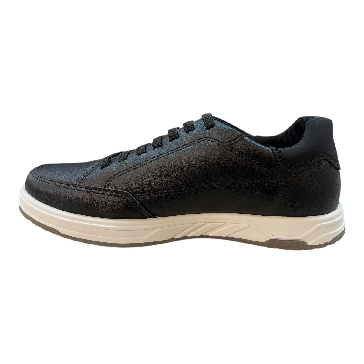 Sapatenis Masculino Pegada Casual Calce Fácil Elástico Couro 172002 Preto Preto 4