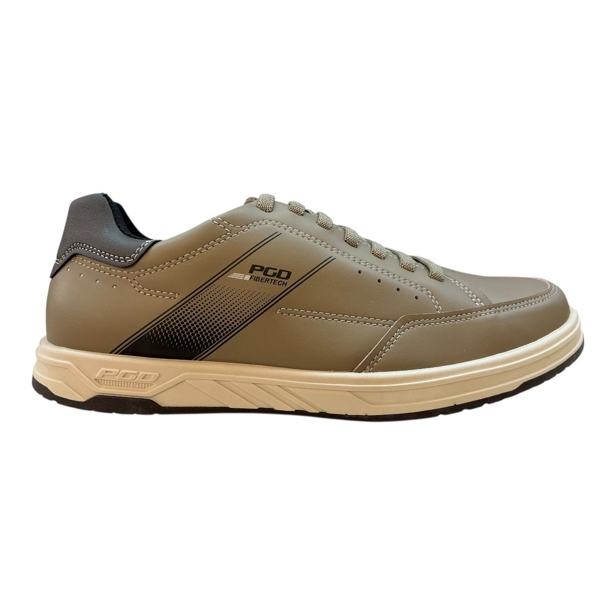Sapatenis Masculino Pegada Casual Calce Fácil Elástico Couro 172002 Bege Bege 1