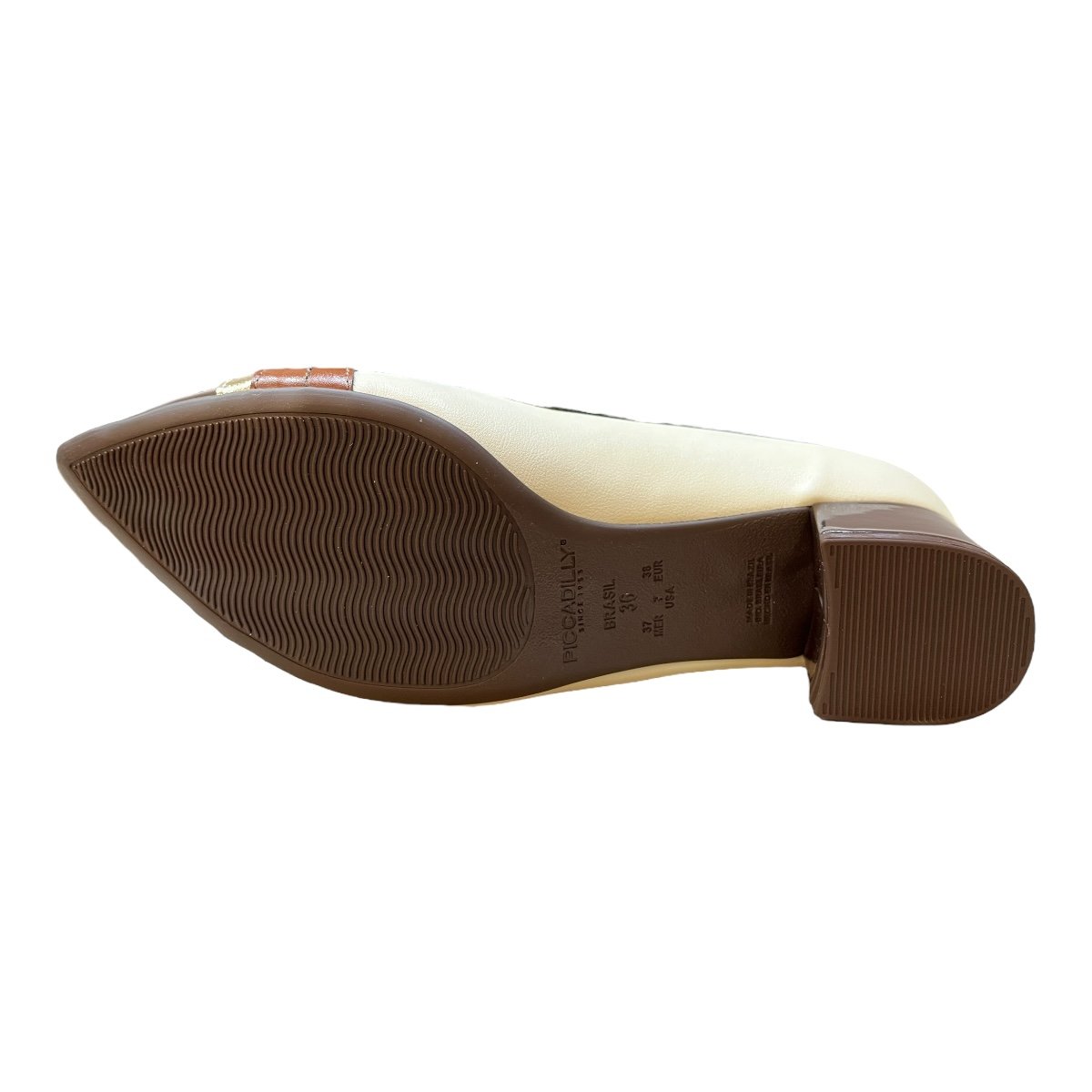 Sapato Scarpin Feminino Piccadilly Casual Ultraconforto Salto Médio Bico Fino 739082 Marfim Marfim 3