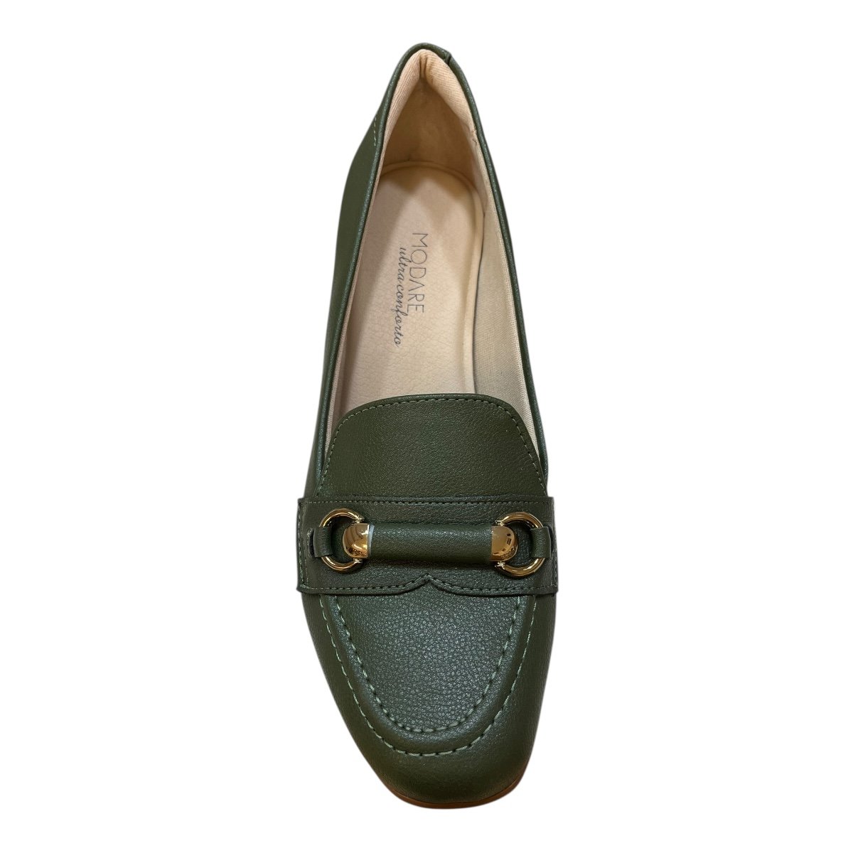 Sapato Scarpin Feminino Modare Casual Ultraconforto Salto Bloco Médio Bico Quadrado 7373.118 Verde Verde 6