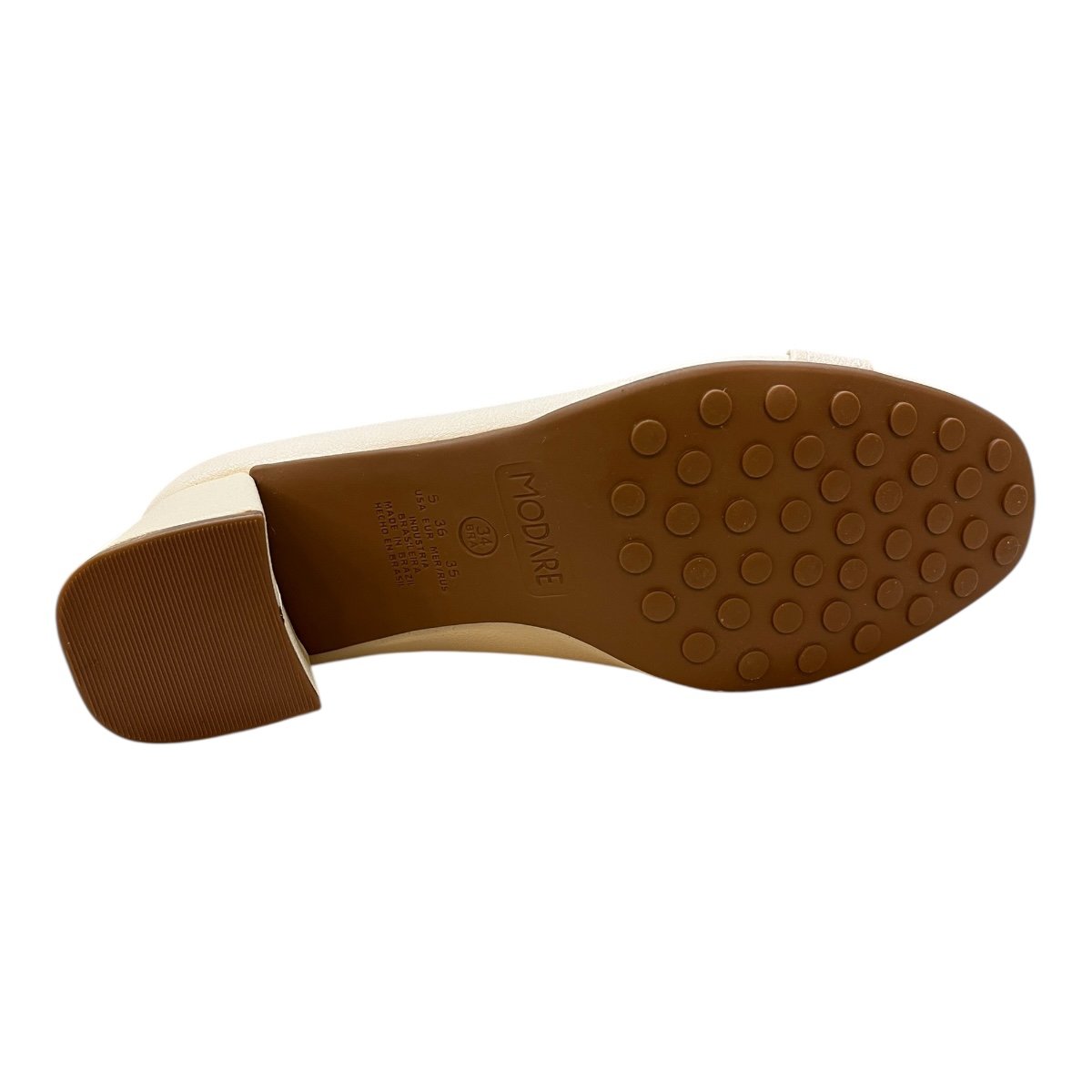 Sapato Scarpin Feminino Modare Casual Ultraconforto Salto Bloco Bico Redondo Marfim Marfim 3