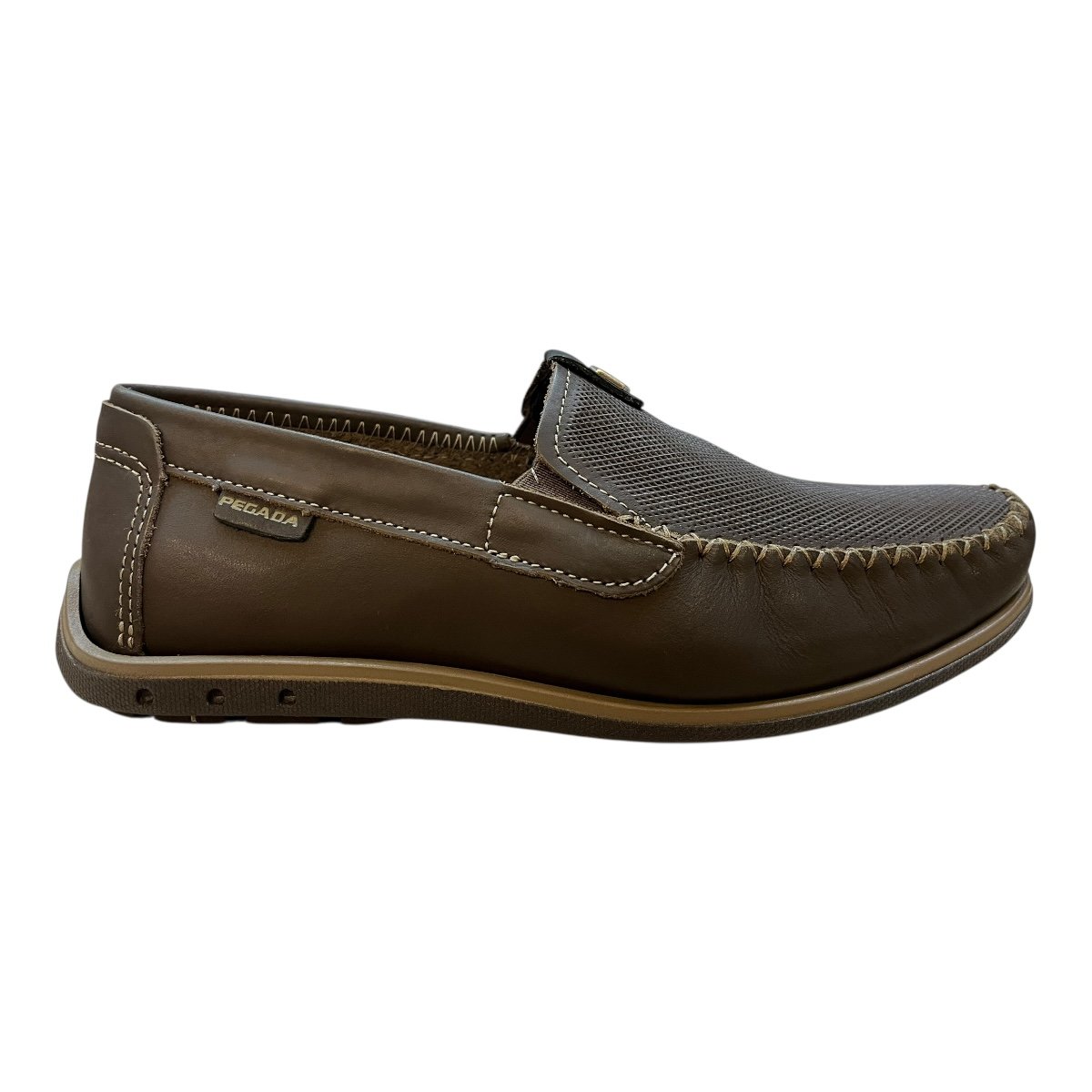 Mocassim Masculino Pegada Casual Couro Ultraconforto Bico Redondo 141603 marrom