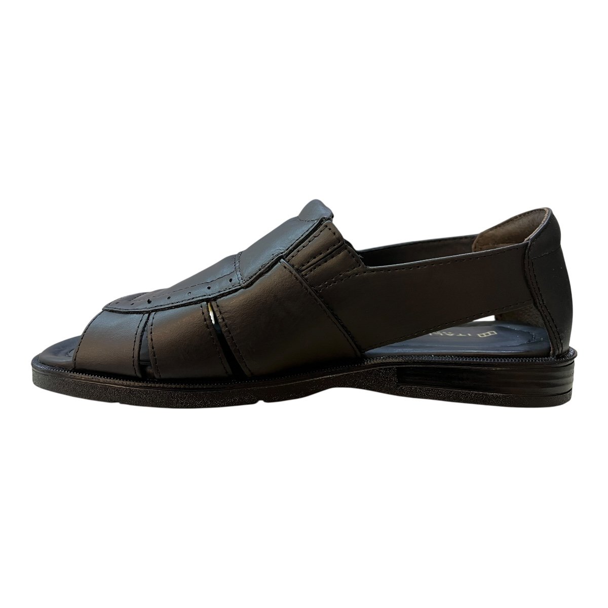 Sandalia Masculino Italianinho Couro Calce Fácil Tiras Antiderrapante Conforto 10340503 Preto Preto 4