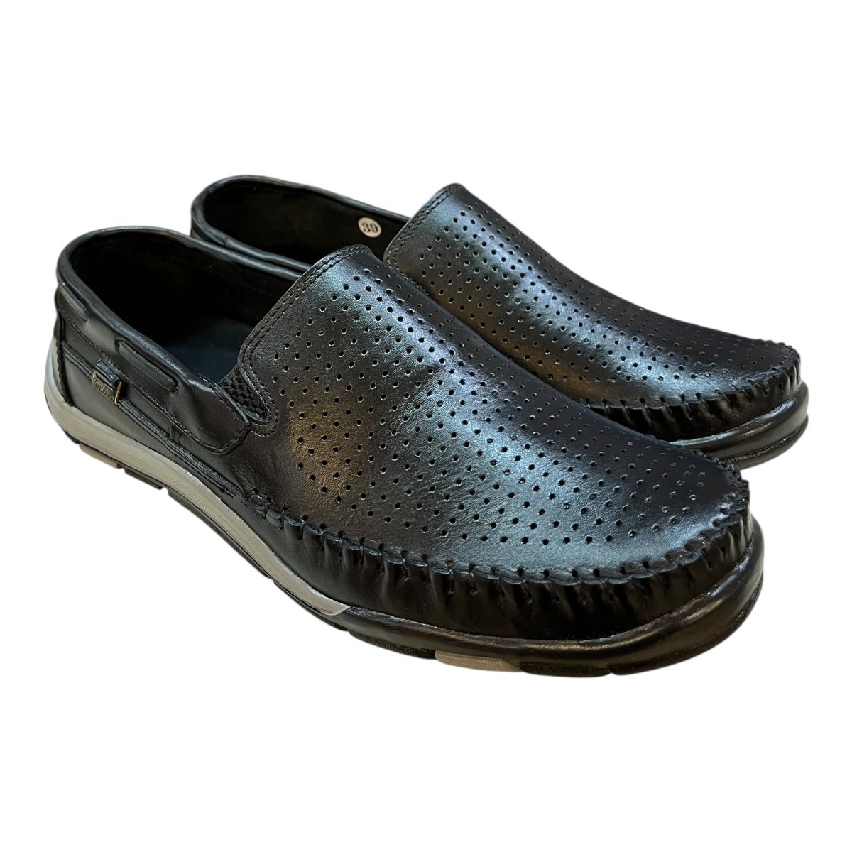 Mocassim Masculino Tertuliano 85 Ultraconforto Solado Emborrachado Couro Preto Preto 2