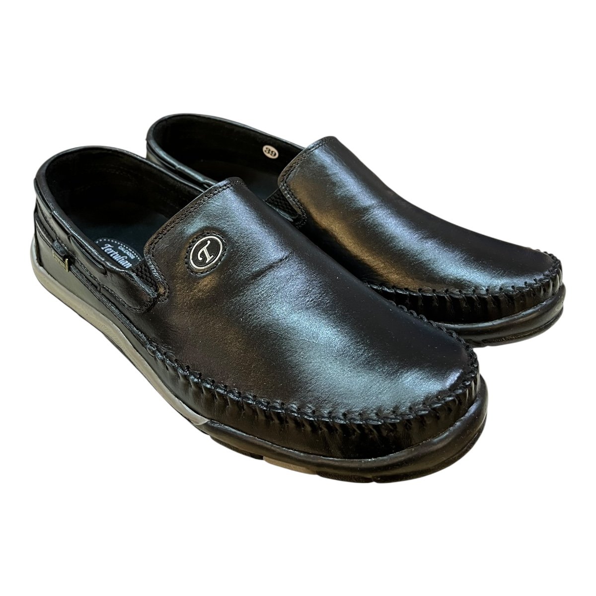 Mocassim Masculino Tertuliano 57 Ultraconforto Solado Emborrachado Couro Preto Preto 2