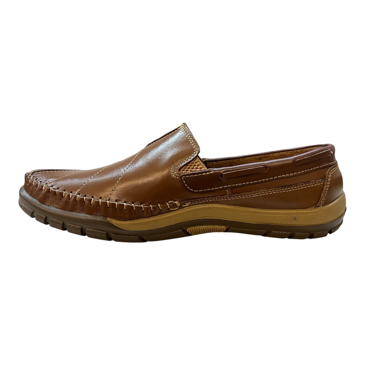 Mocassim Masculino Tertuliano 107 Ultraconforto Solado Emborrachado Couro Caramelo Caramelo/Tabaco 4