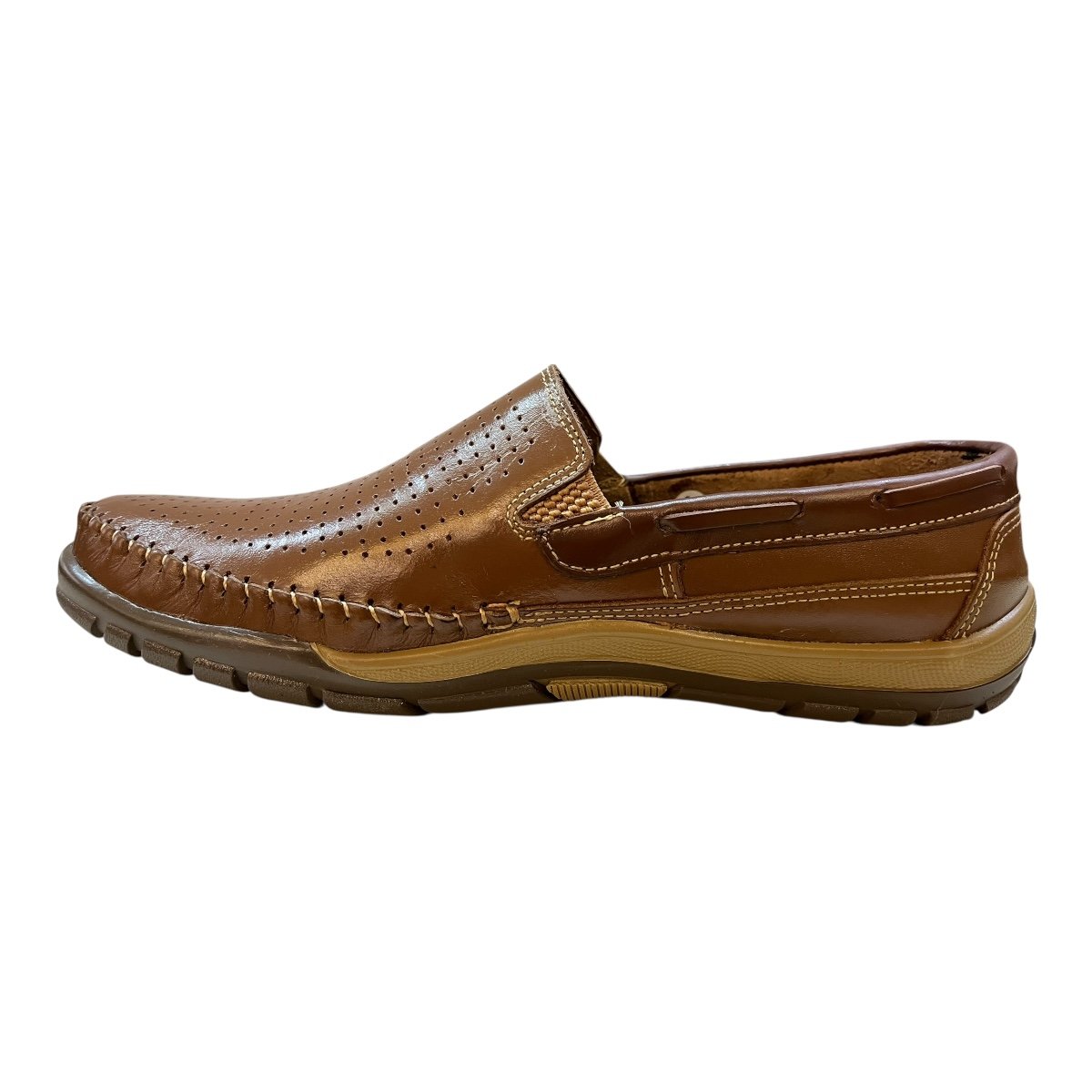 Mocassim Masculino Tertuliano 85 Ultraconforto Solado Emborrachado Couro Caramelo Caramelo 4
