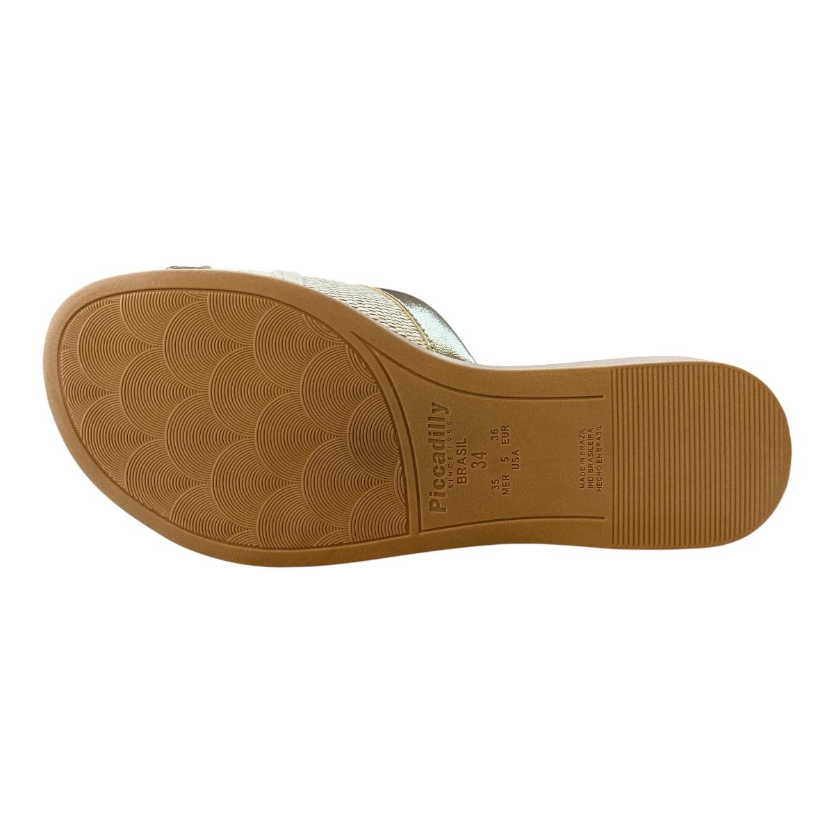 Chinelo Piccadilly Feminino Ultraconforto Slide Superleve Metalizado 513028 Dourado Dourado 3