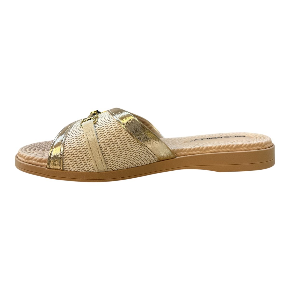 Chinelo Piccadilly Feminino Ultraconforto Slide Superleve Metalizado 513028 Dourado Dourado 4