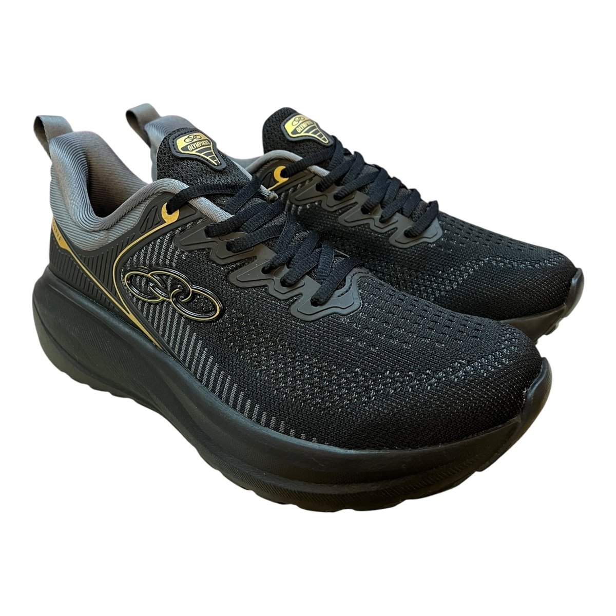 Tenis Masculino Olympikus Curva Conforto Esporte Corrida Caminhada Academia Preto Dourado Preto/Dourado 2