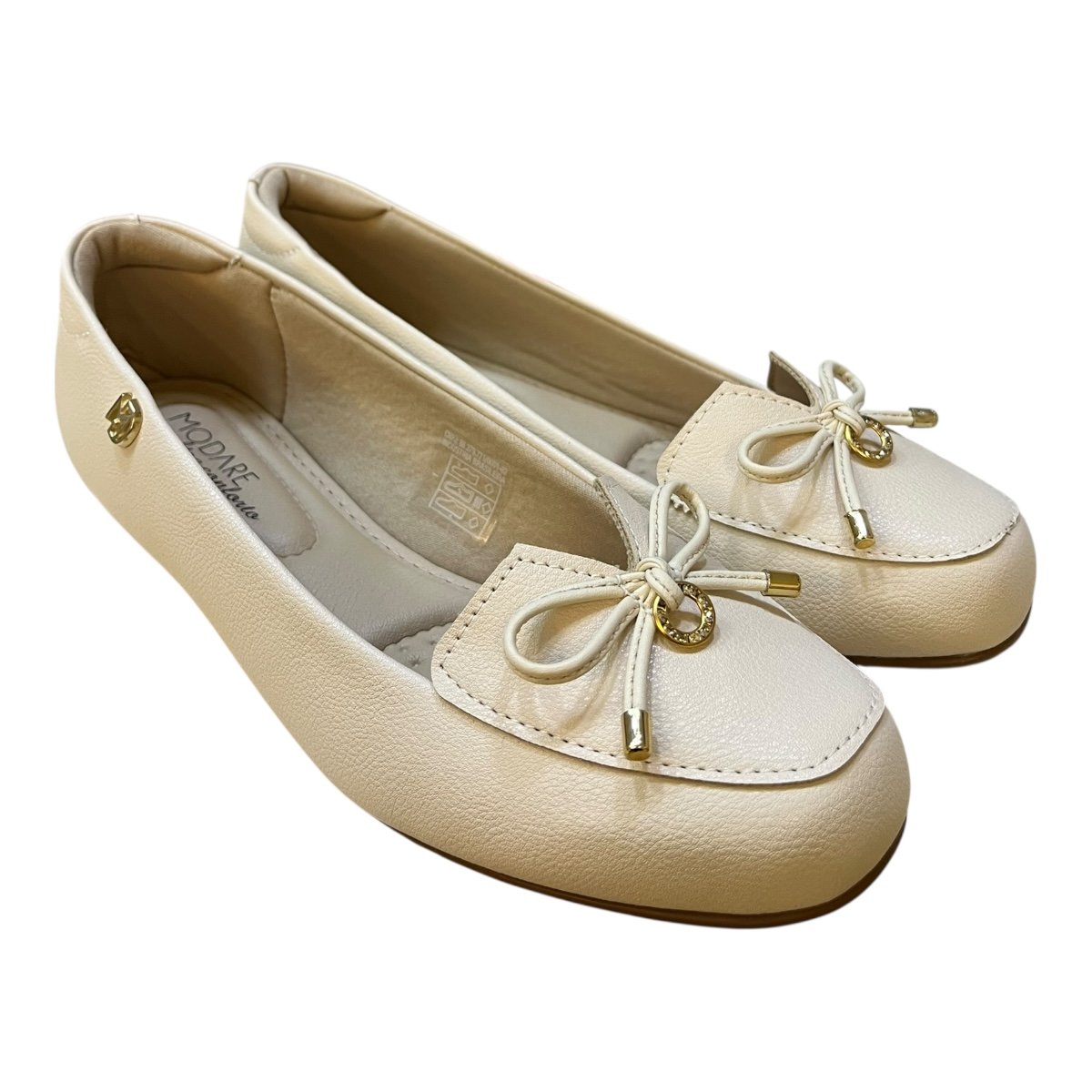 Sapatilha Mocassim Feminino Modare Casual Ultraconforto Laço 7016.461 Marfim Marfim 2