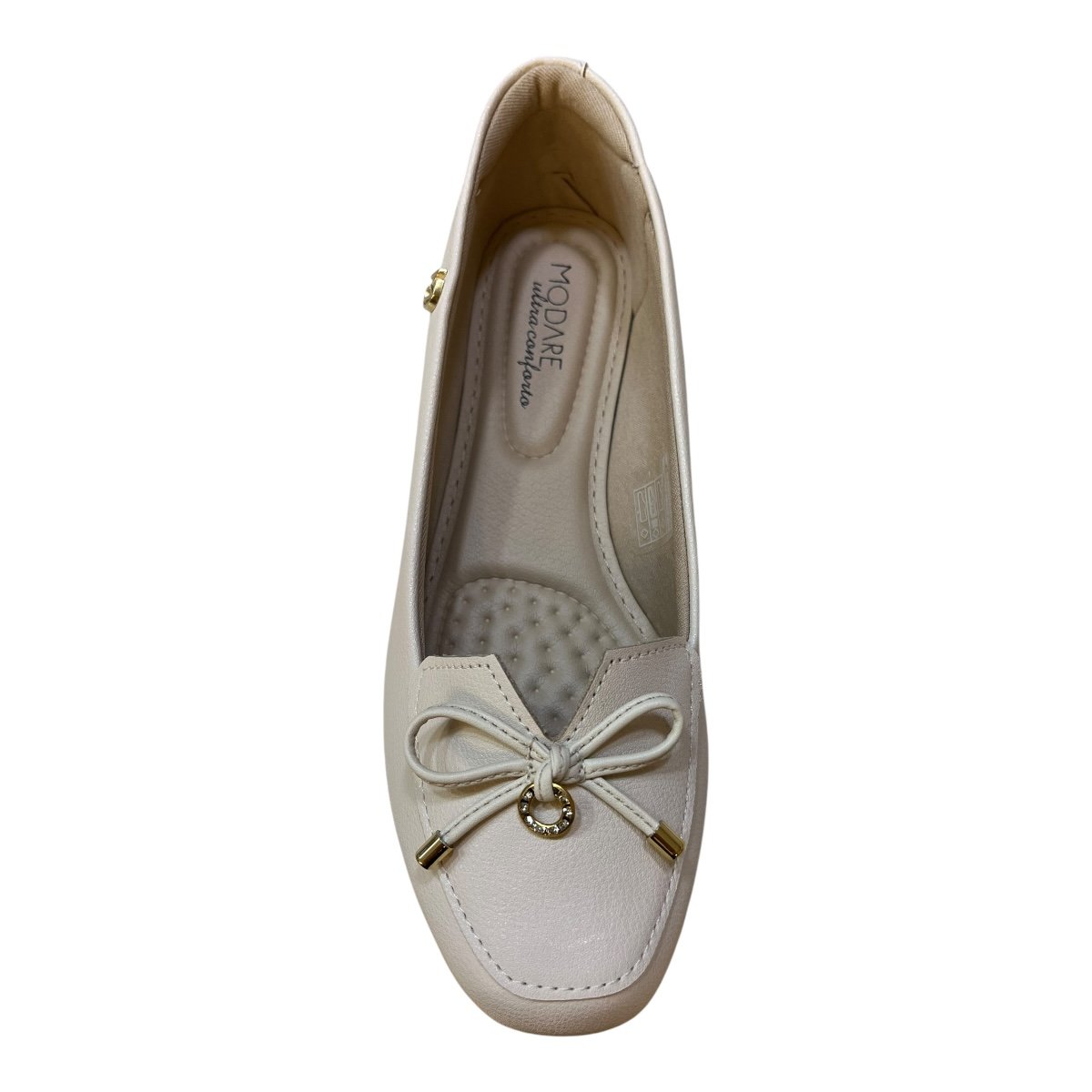Sapatilha Mocassim Feminino Modare Casual Ultraconforto Laço 7016.461 Marfim Marfim 6