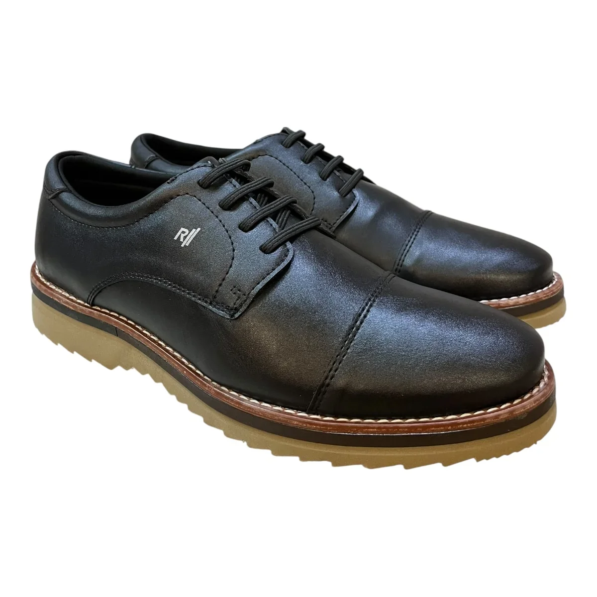 Sapato Masculino Social Rafarillo Casual Ultraconforto Couro Calce Fácil  2905-01T Preto Preto 2