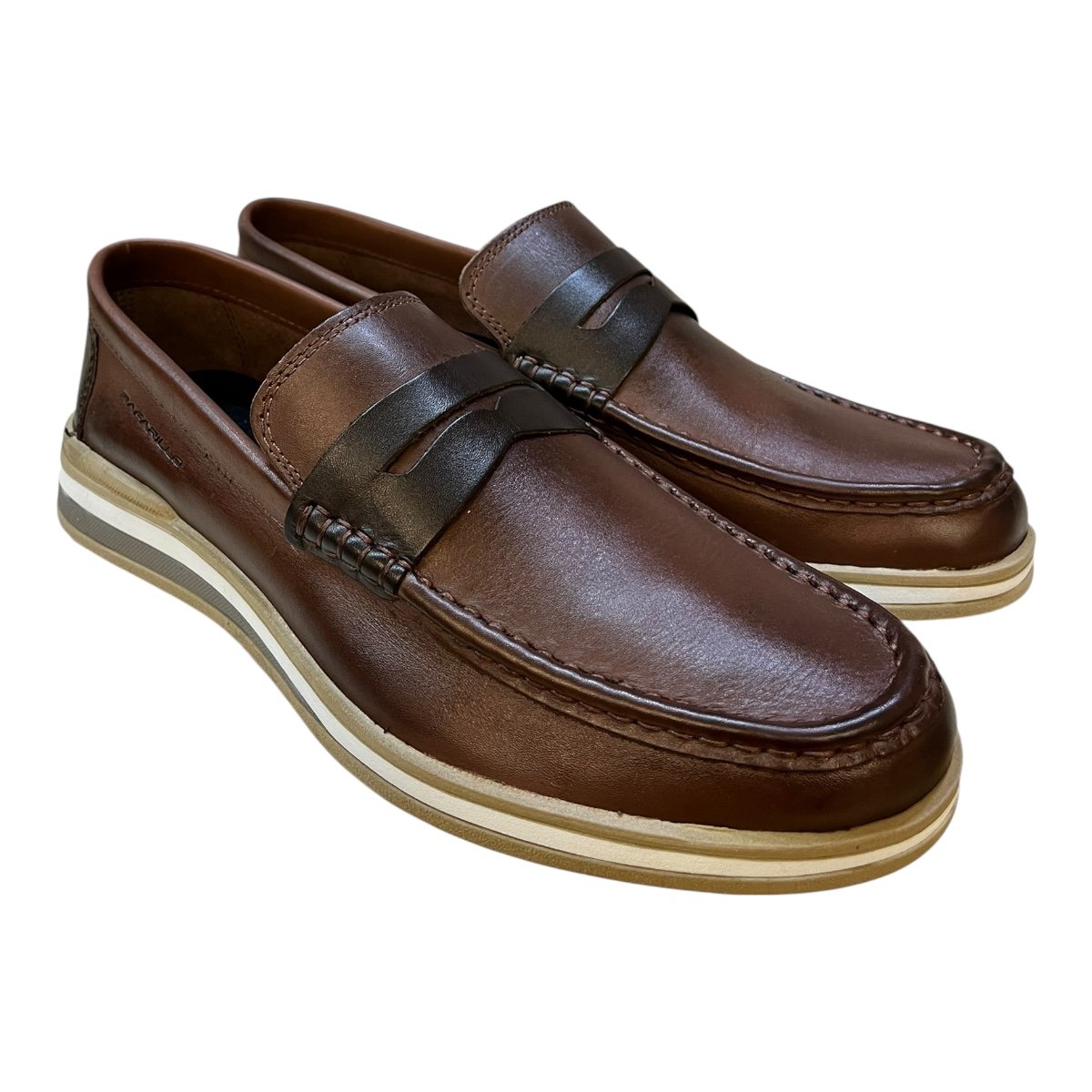 Sapatilha Mocassim Rafarillo Masculino Casual Ultraconforto Couro Superleve 2802-11Sf Marrom Marrom 2