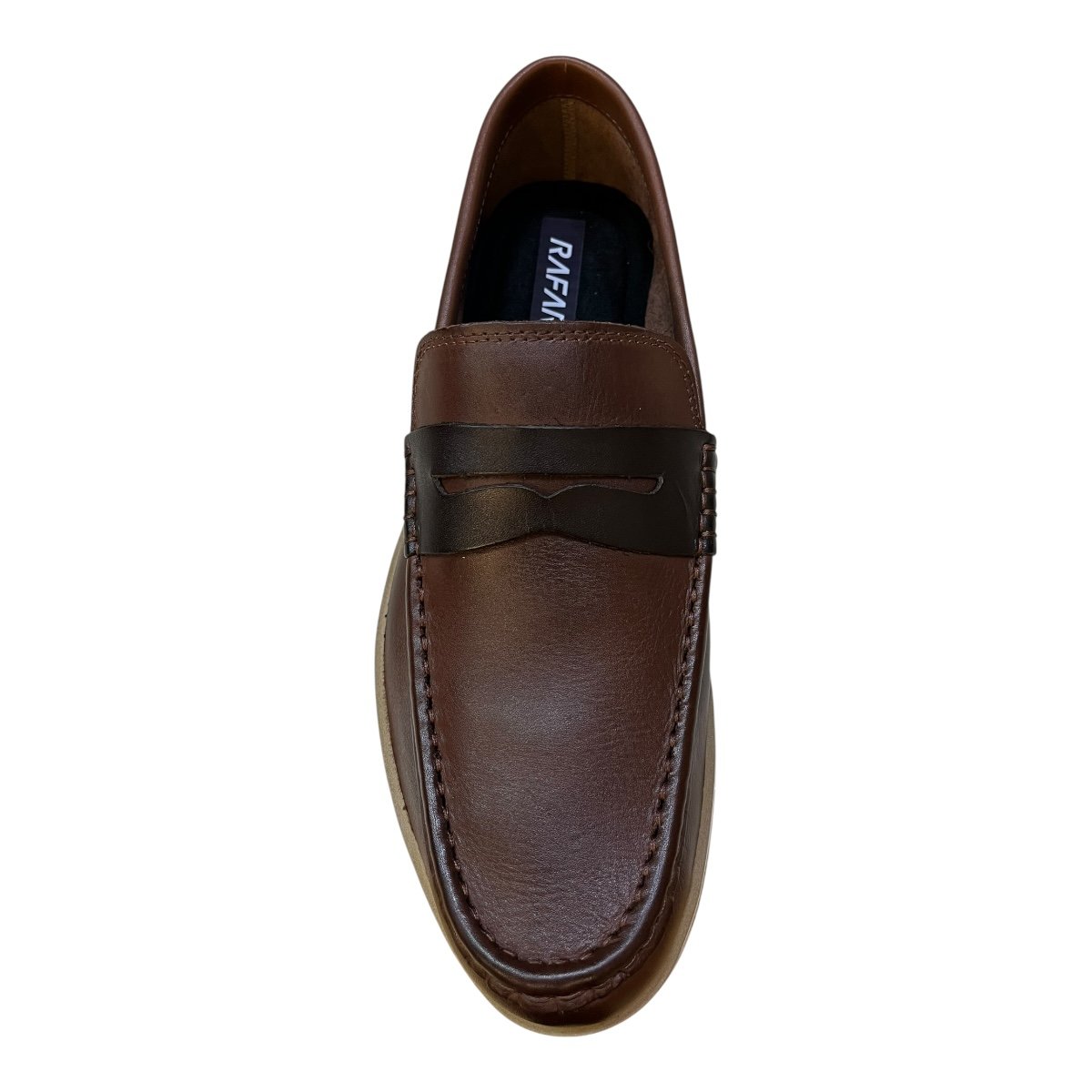 Sapatilha Mocassim Rafarillo Masculino Casual Ultraconforto Couro Superleve 2802-11Sf Marrom Marrom 6