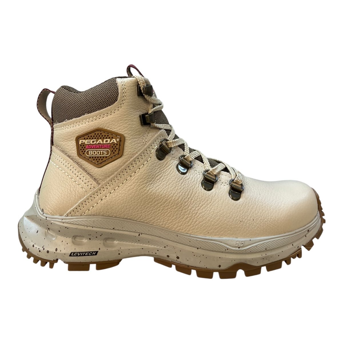 Bota Coturno Feminino Pegada Couro Ultraconforto Impermeável Antiderrapante 250403-06 Marfim Marfim 1