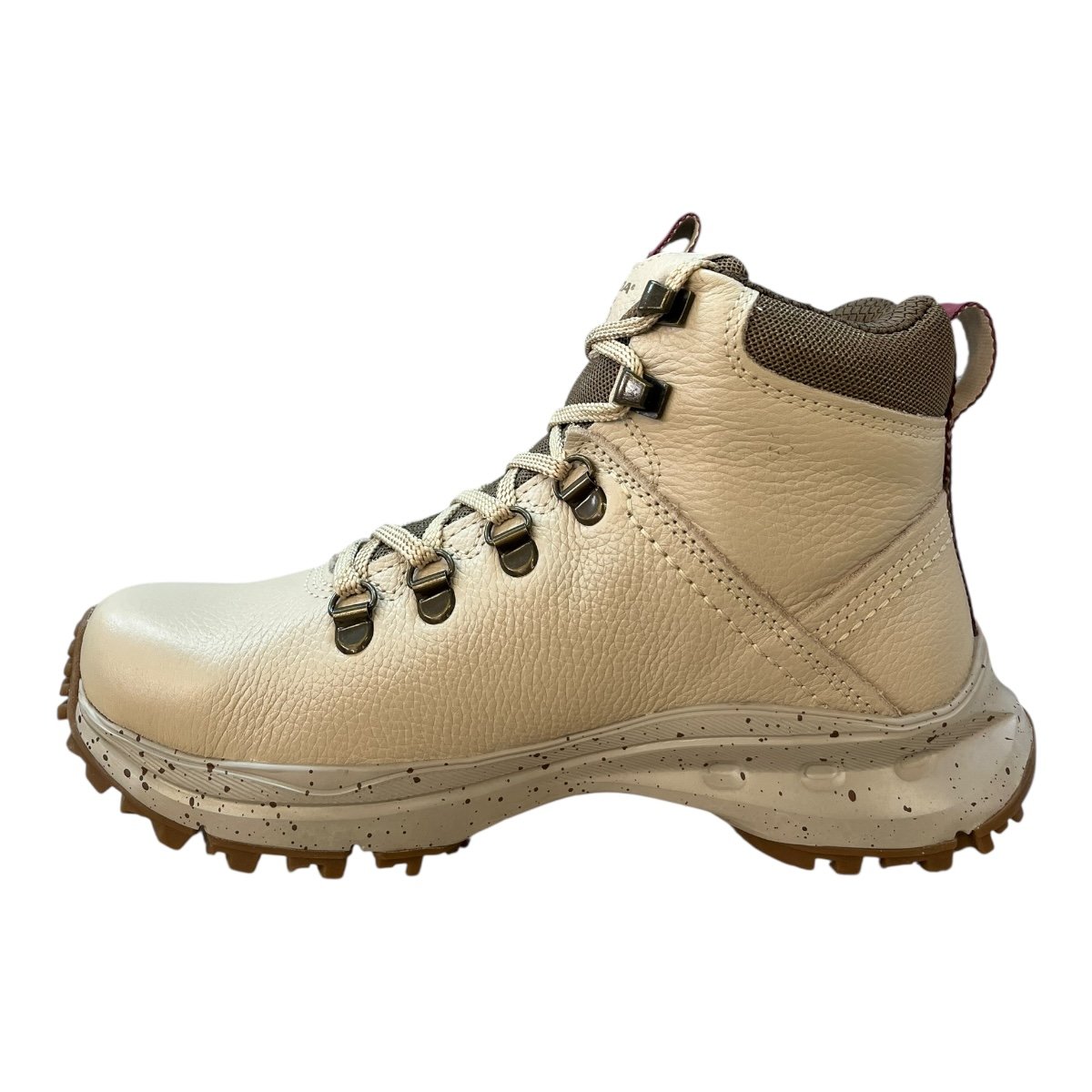 Bota Coturno Feminino Pegada Couro Ultraconforto Impermeável Antiderrapante 250403-06 Marfim Marfim 4
