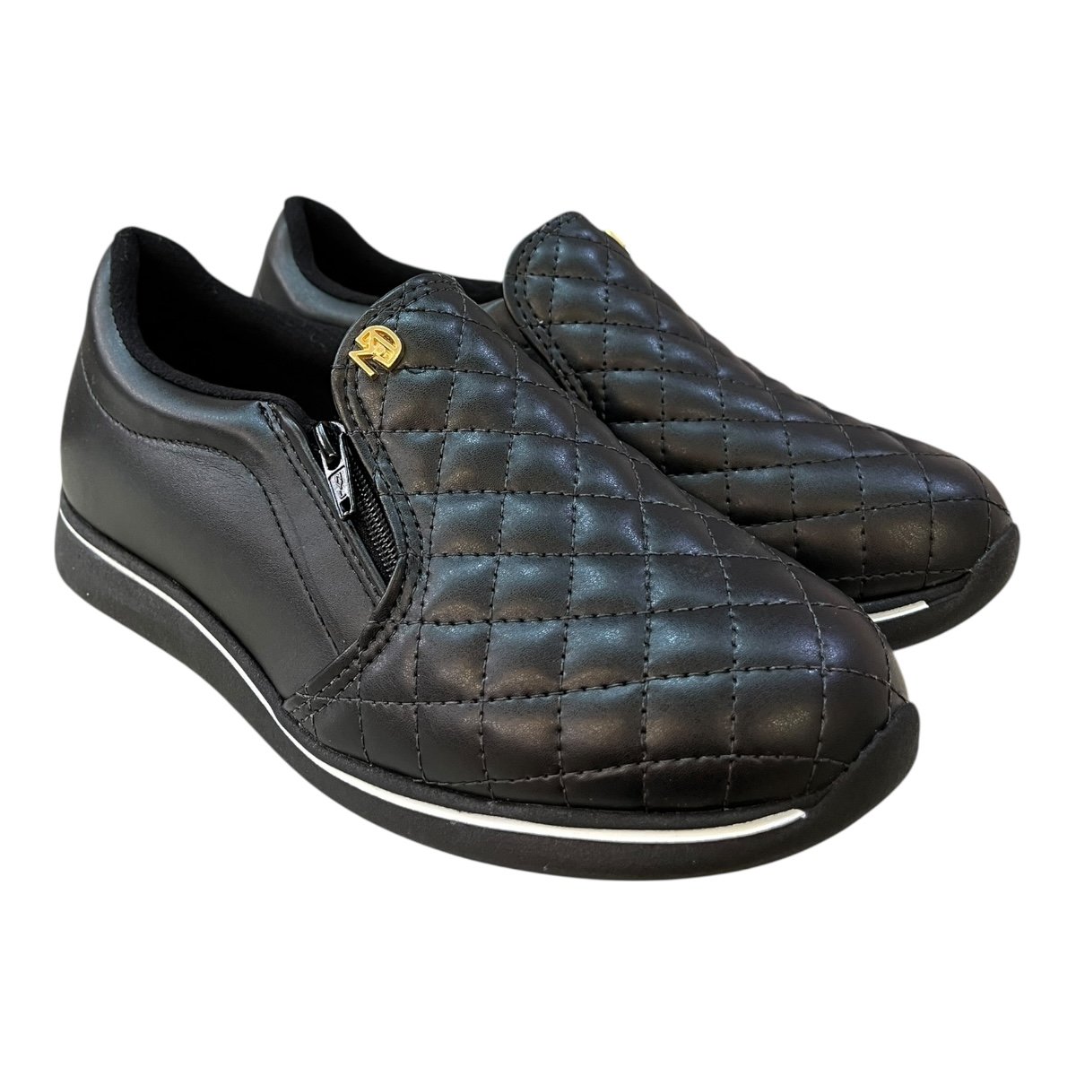 Tenis Feminino Modare Casual Calce Fácil Zíper Ultraconforto 7358.224 Preto Preto 2