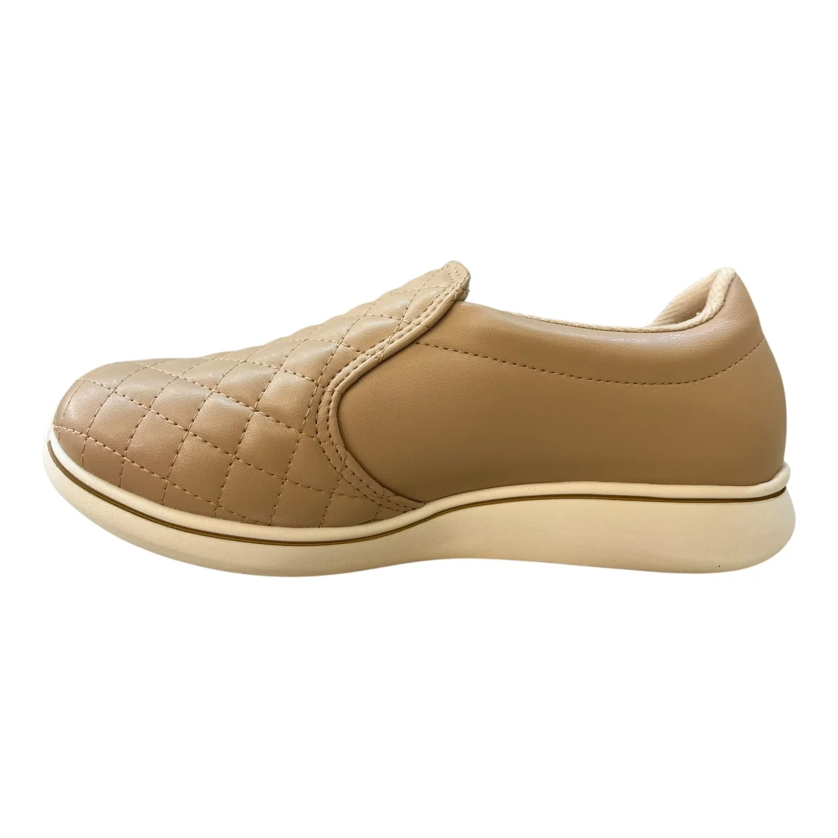 Tenis Feminino Modare Casual Calce Fácil Zíper Ultraconforto 7358.224 Bege Bege 4