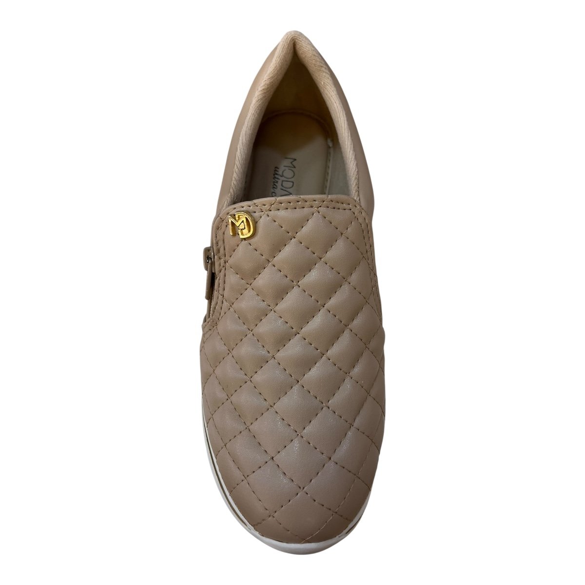 Tenis Feminino Modare Casual Calce Fácil Zíper Ultraconforto 7358.224 Bege Bege 6