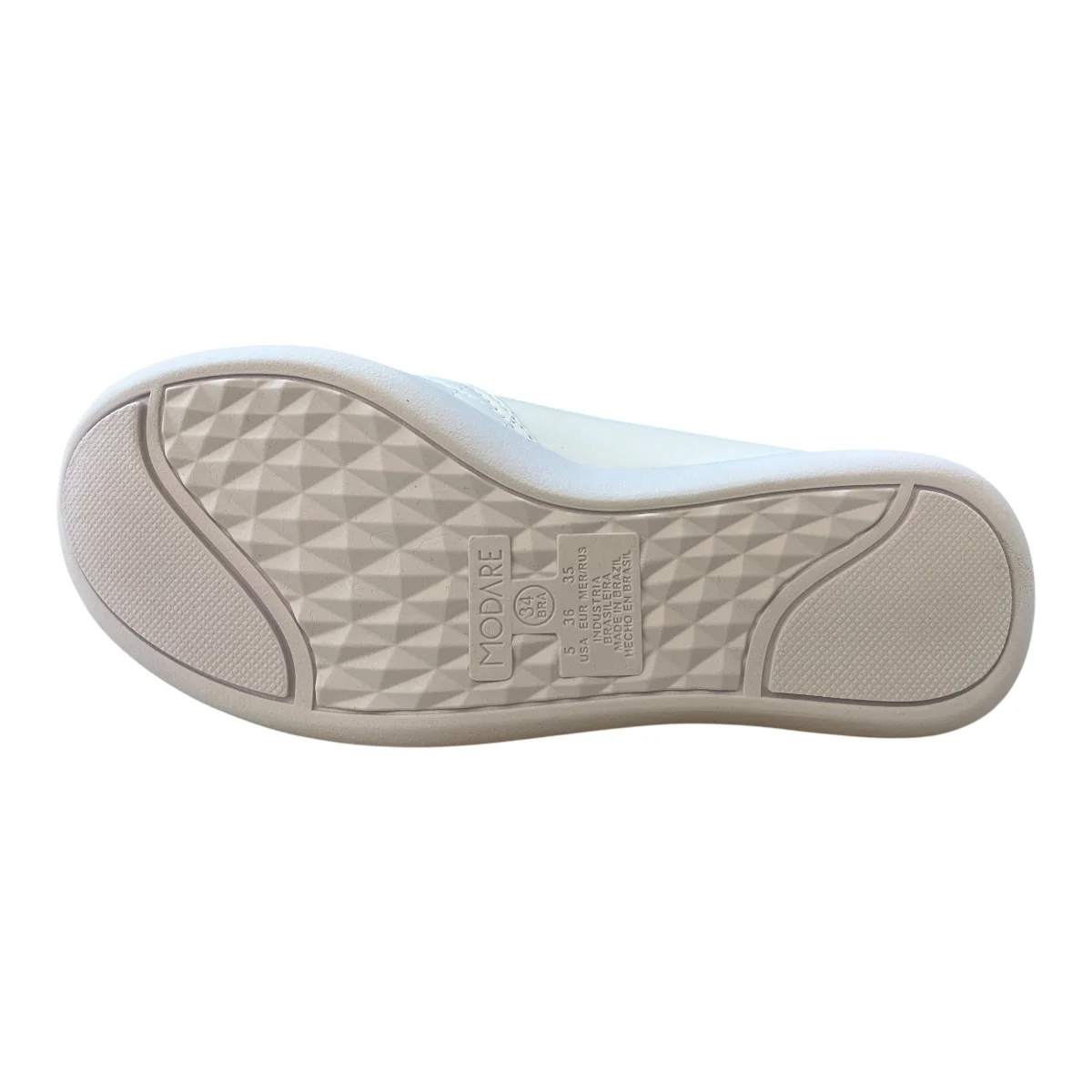 Tenis Feminino Modare Casual Calce Fácil Zíper Ultraconforto 7358.224 Branco Branco 3