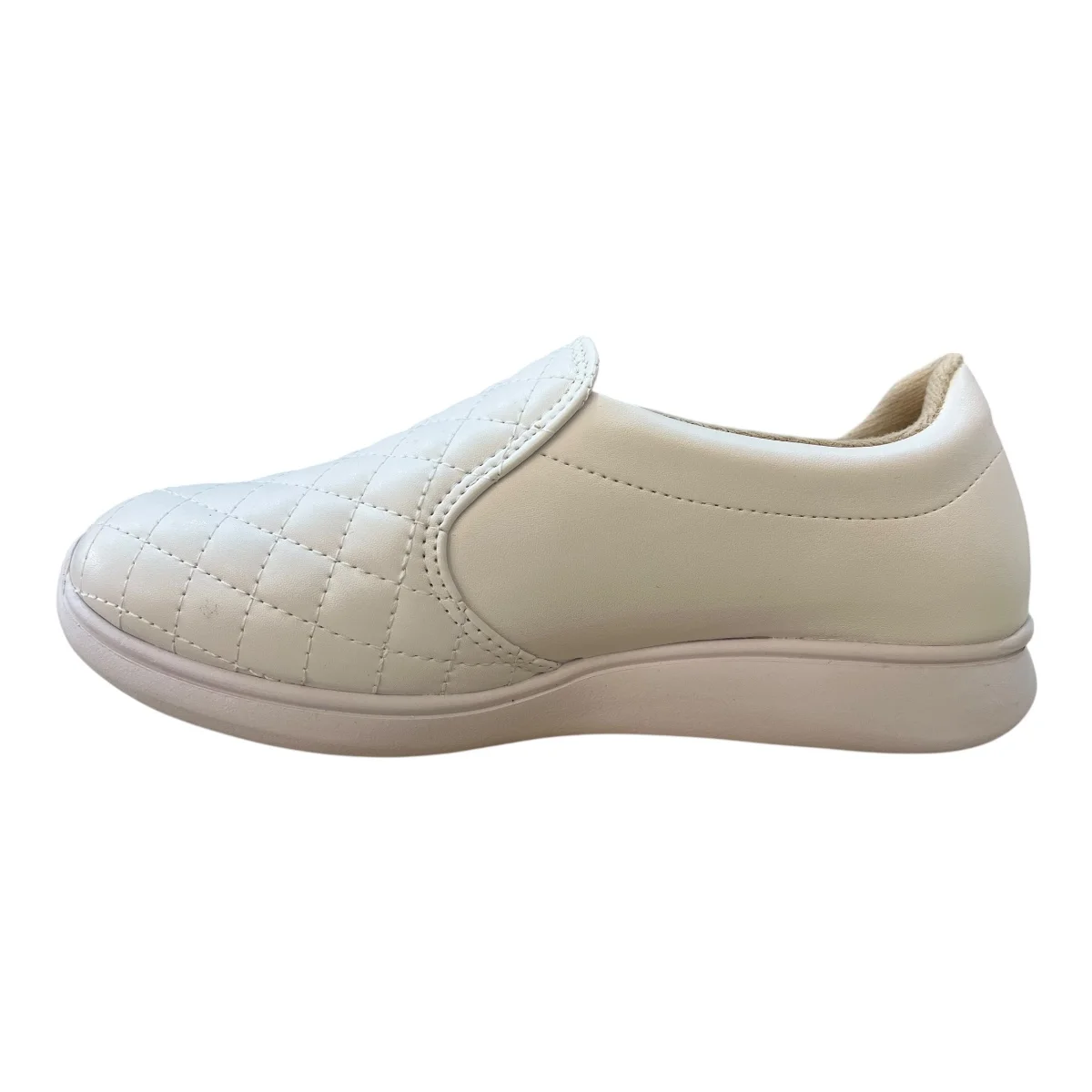 Tenis Feminino Modare Casual Calce Fácil Zíper Ultraconforto 7358.224 Branco Branco 4