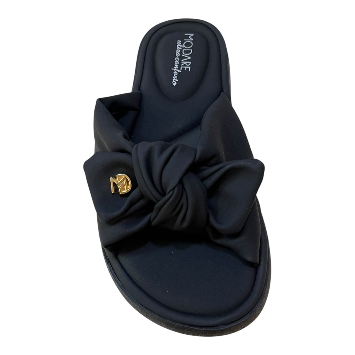 Chinelo Papete Feminino Modare Ultraconforto Superleve Laço 7208.101 Preto Preto 6