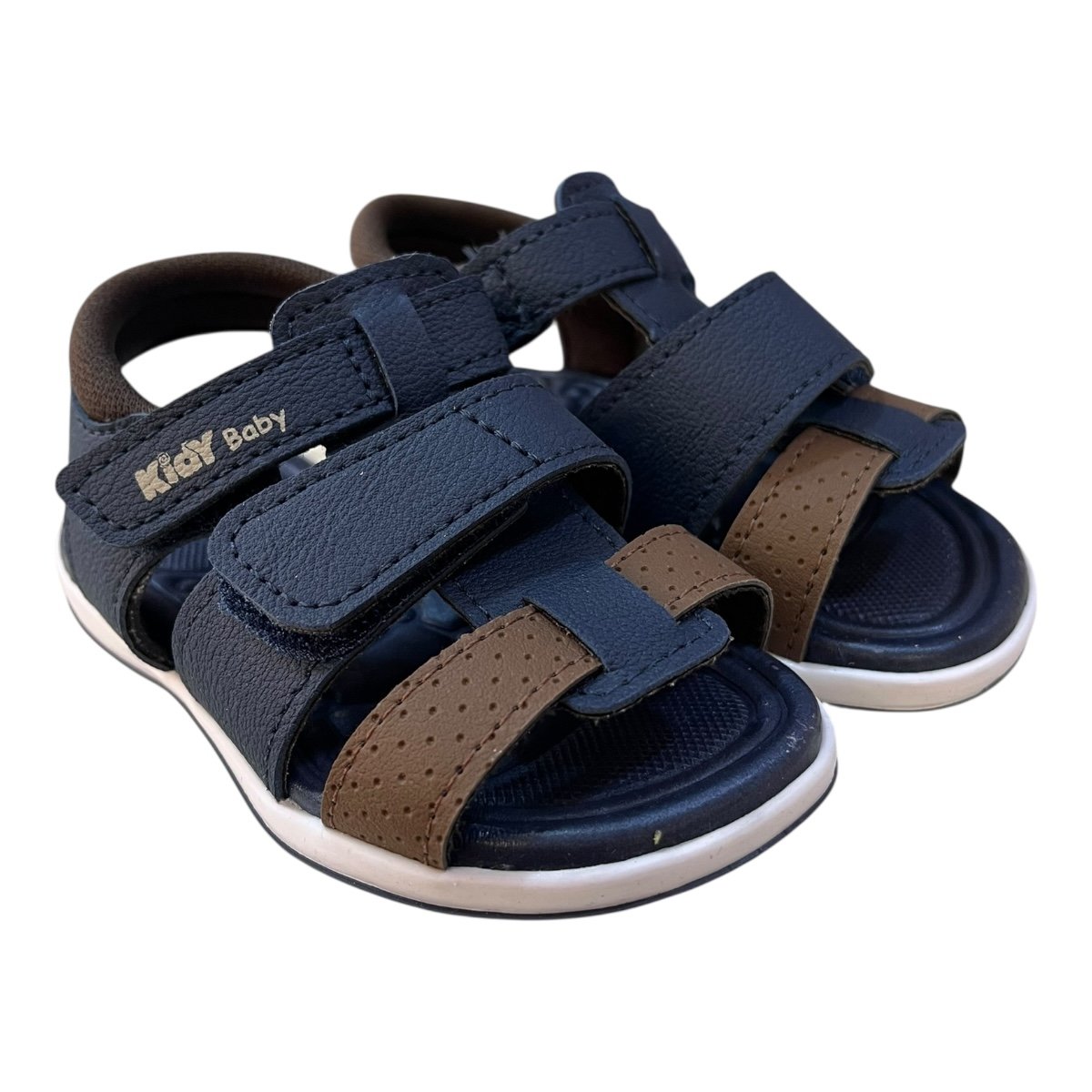 Sandalia Infantil Kidy Menino Conforto Calce Fácil Autocolante Tiras 00110422041 Marinho Marinho/Marrom 2