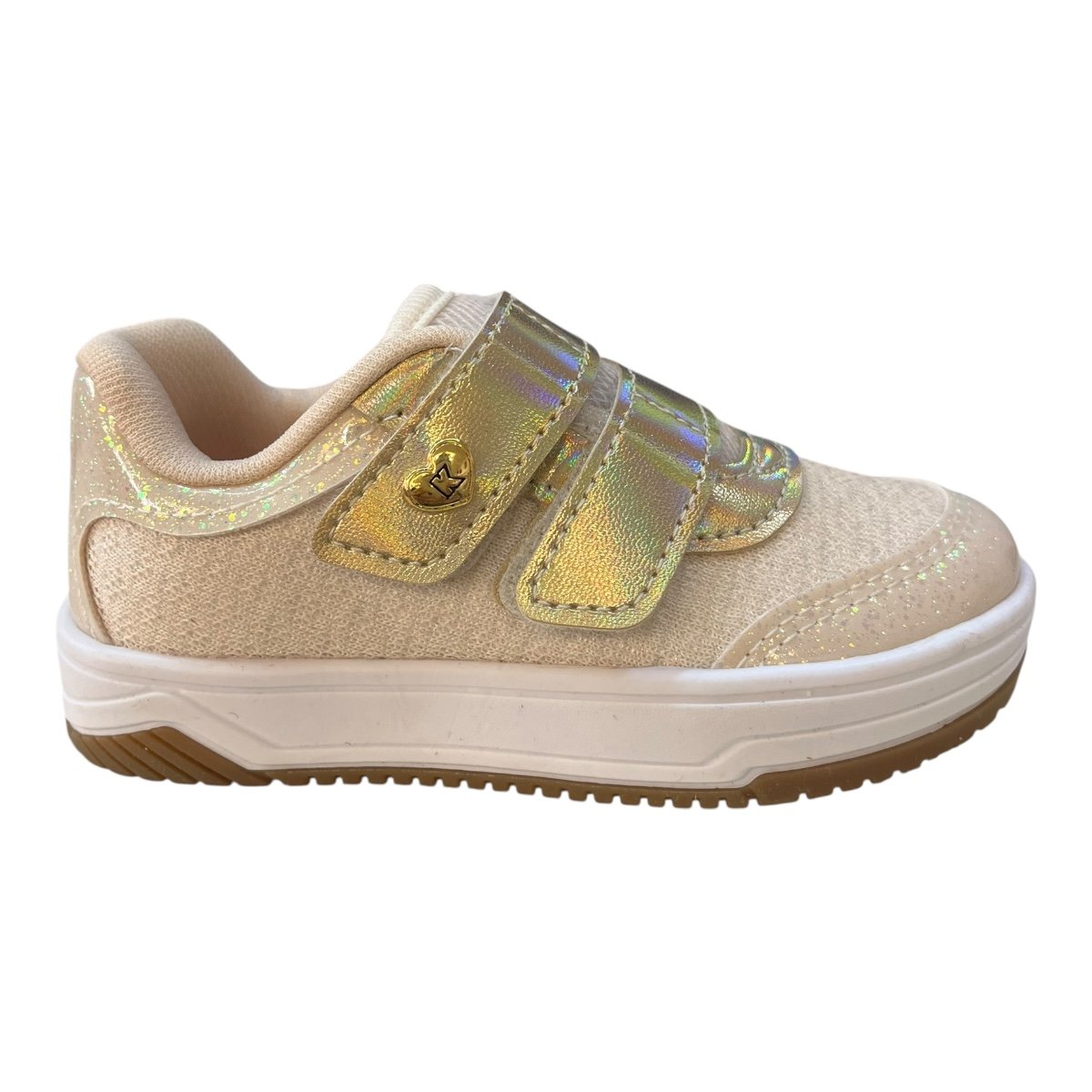 Tenis Infantil Menina Kidy Casual Conforto Autocolante Calce Fácil Brilho 31300470077 Dourado
