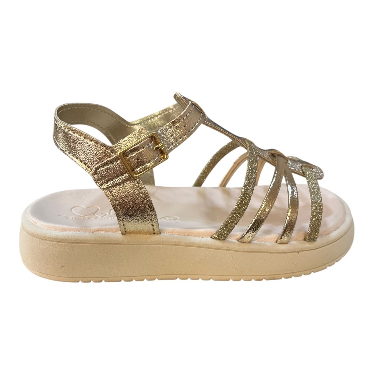 Sandalia Papete Menina Kidy Conforto Tiras Metalizado Superleve 44000270932 Dourado