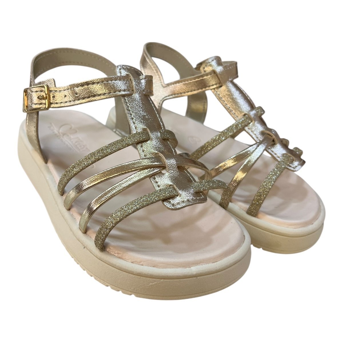 Sandalia Papete Menina Kidy Conforto Tiras Metalizado Superleve 44000270932 Dourado Dourado 2
