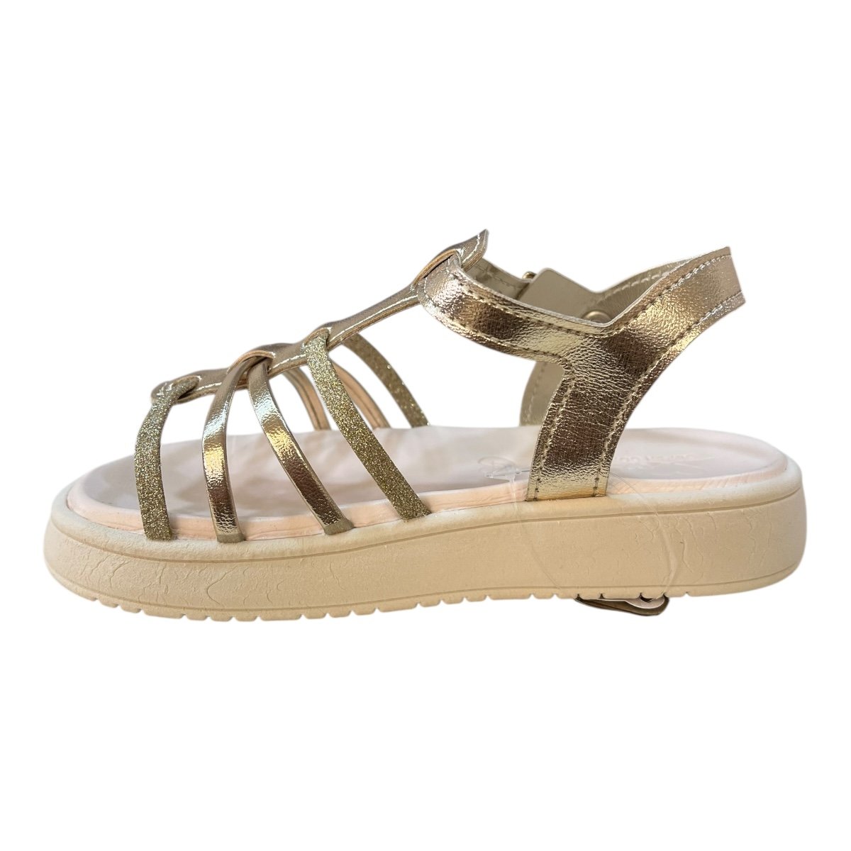 Sandalia Papete Menina Kidy Conforto Tiras Metalizado Superleve 44000270932 Dourado Dourado 4