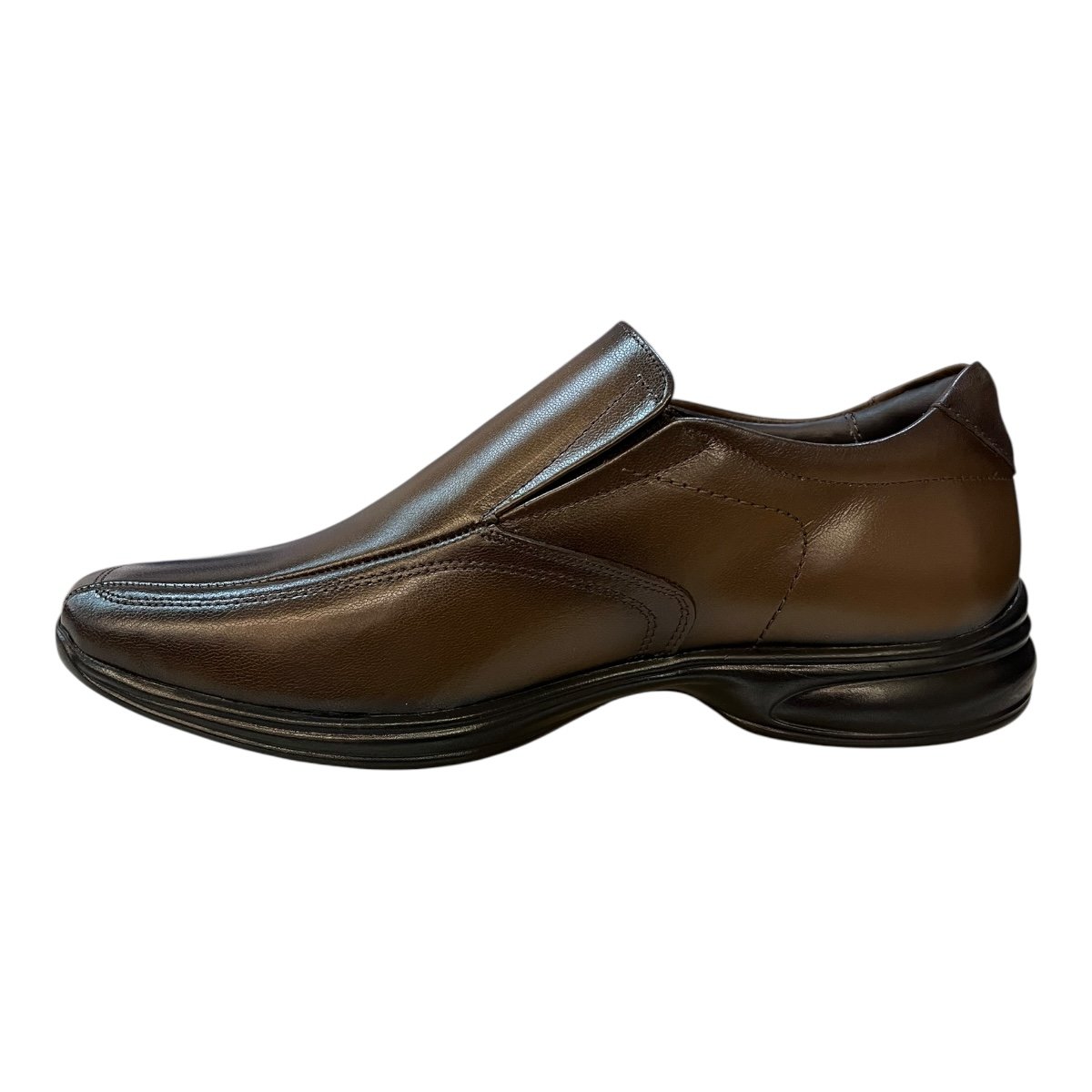 Sapato Masculino Casual Jota Pe Social Ultraconforto Couro 3D Vision 71455 Marrom Marrom 4