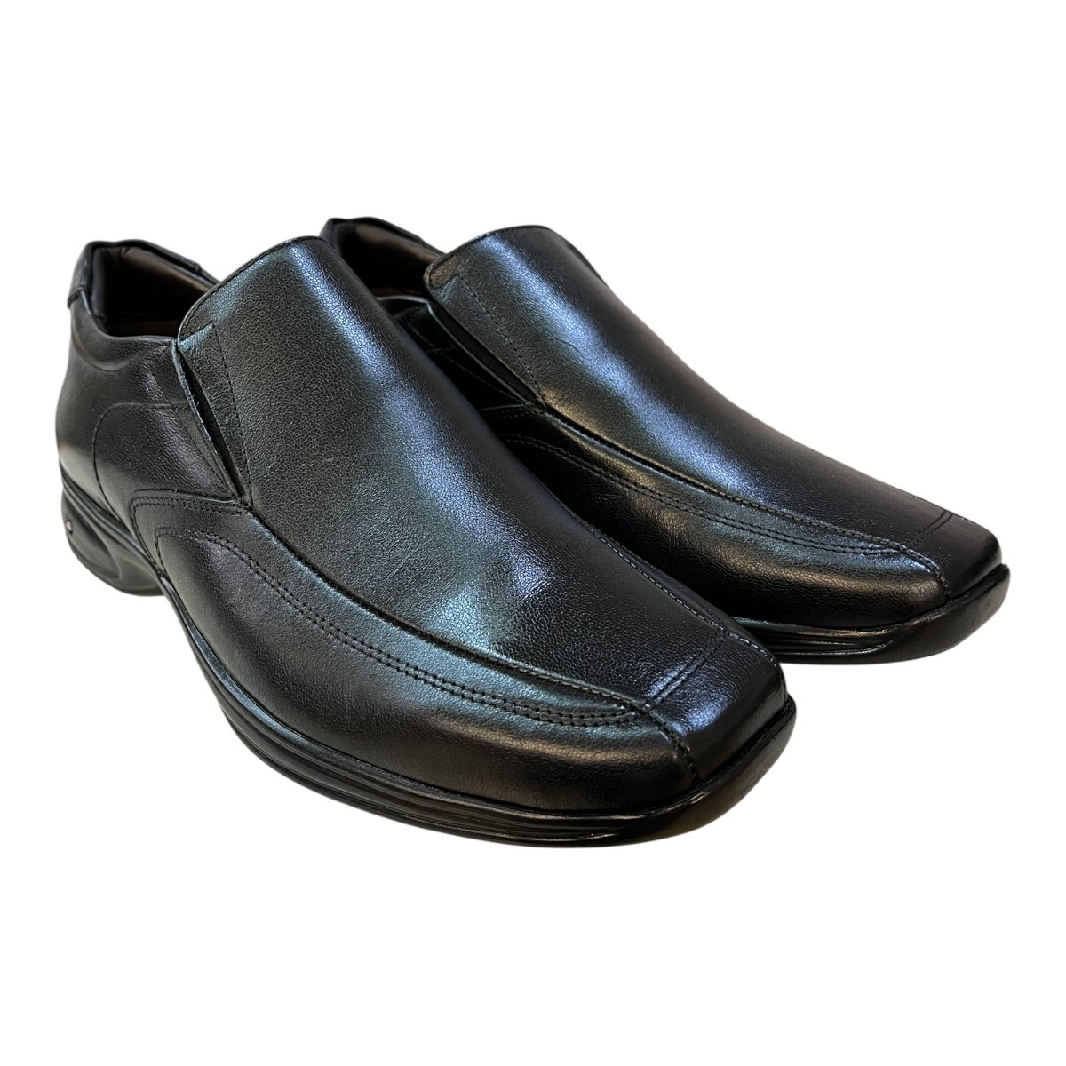 Sapato Masculino Casual Jota Pe Social Ultraconforto Couro 3D Vision 71455 Preto Preto 2