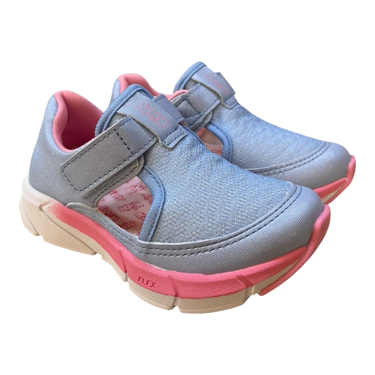 Tenis Infantil Menina Kidy Conforto Calce Fácil Autocolante Antiderrapante 04111850166 Azul Azul/Rosa 2