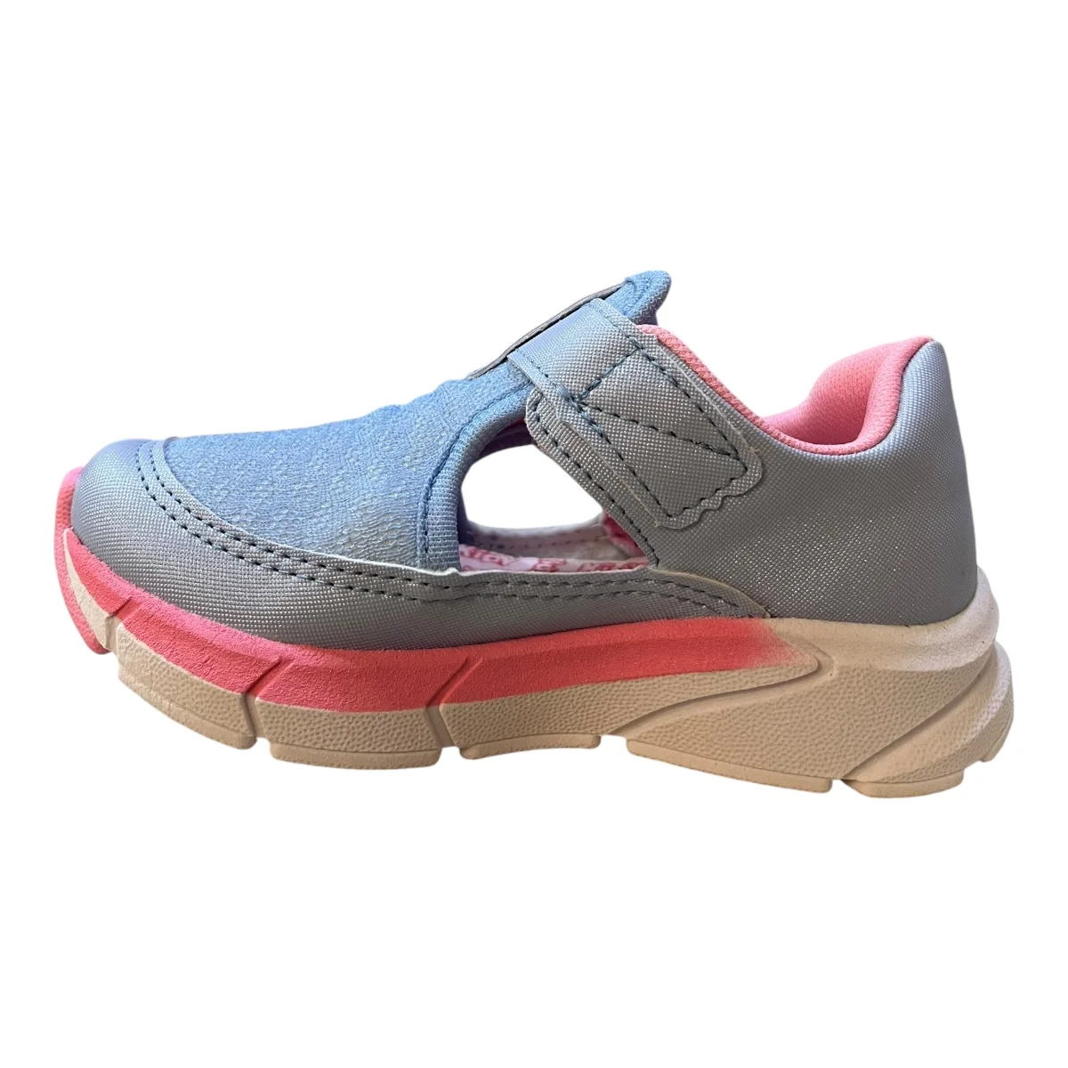 Tenis Infantil Menina Kidy Conforto Calce Fácil Autocolante Antiderrapante 04111850166 Azul Azul/Rosa 4