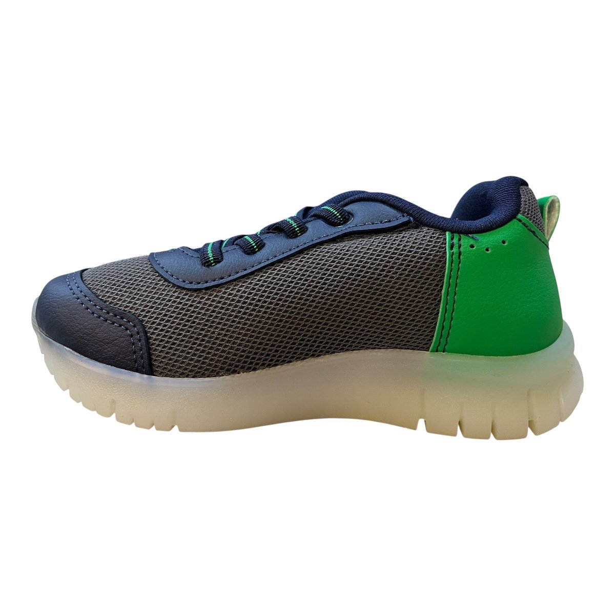 Tenis Infantil Menino Kidy Conforto Calce Fácil Elástico Luz Led 03501059395 Marinho Marinho/Verde 4