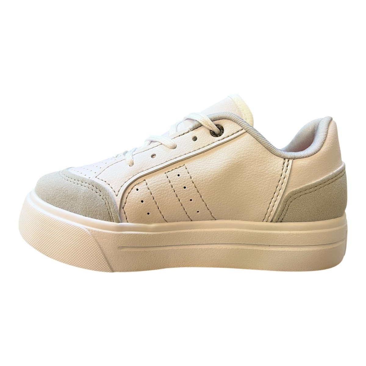 Tenis Infantil Menino Kidy Conforto Retrô Listras Básico Plataforma 45700017632 Branco Branco 4