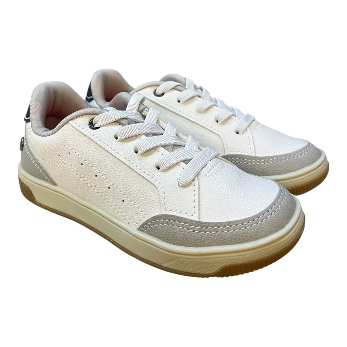 Tenis Infantil Kidy Menino Conforto Retrô Amarração Camurça 01104035028 Branco