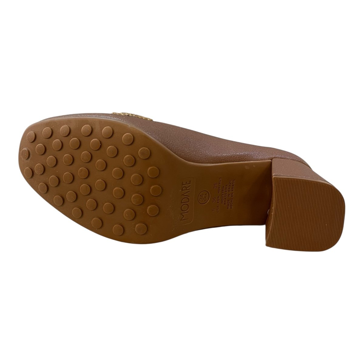 Sapato Scarpin Feminino Modare Casual Ultraconforto Salto Bloco Médio Bico Quadrado 7373.118 Marrom Marrom 3