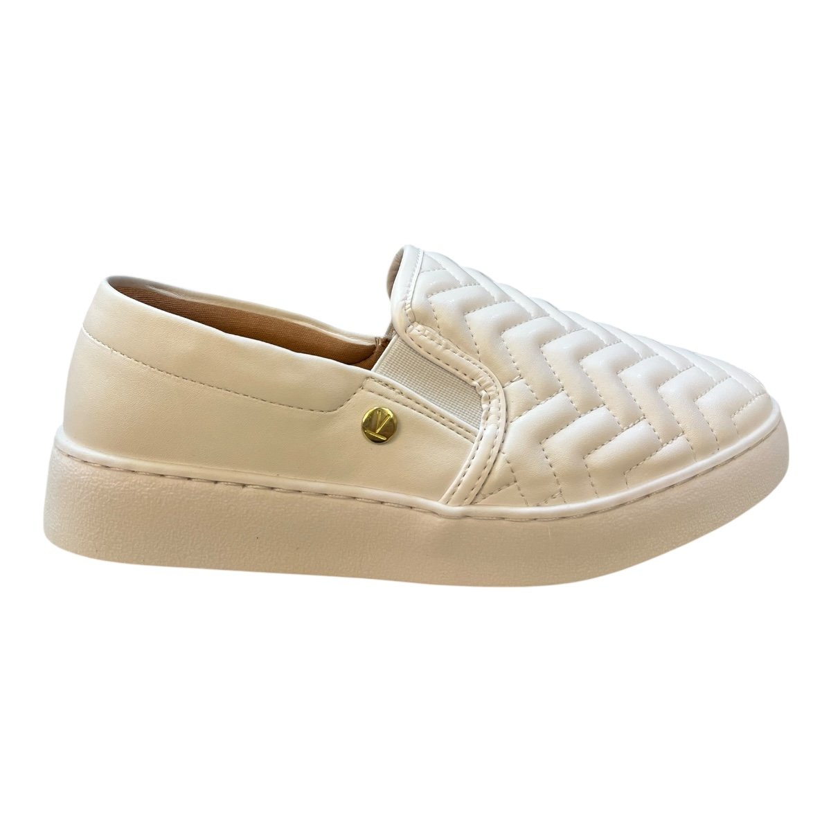 Tenis Feminino Slip Vizzano Casual Calce Fácil Básico Texturizado Conforto 1214.1010 Branco Branco 1